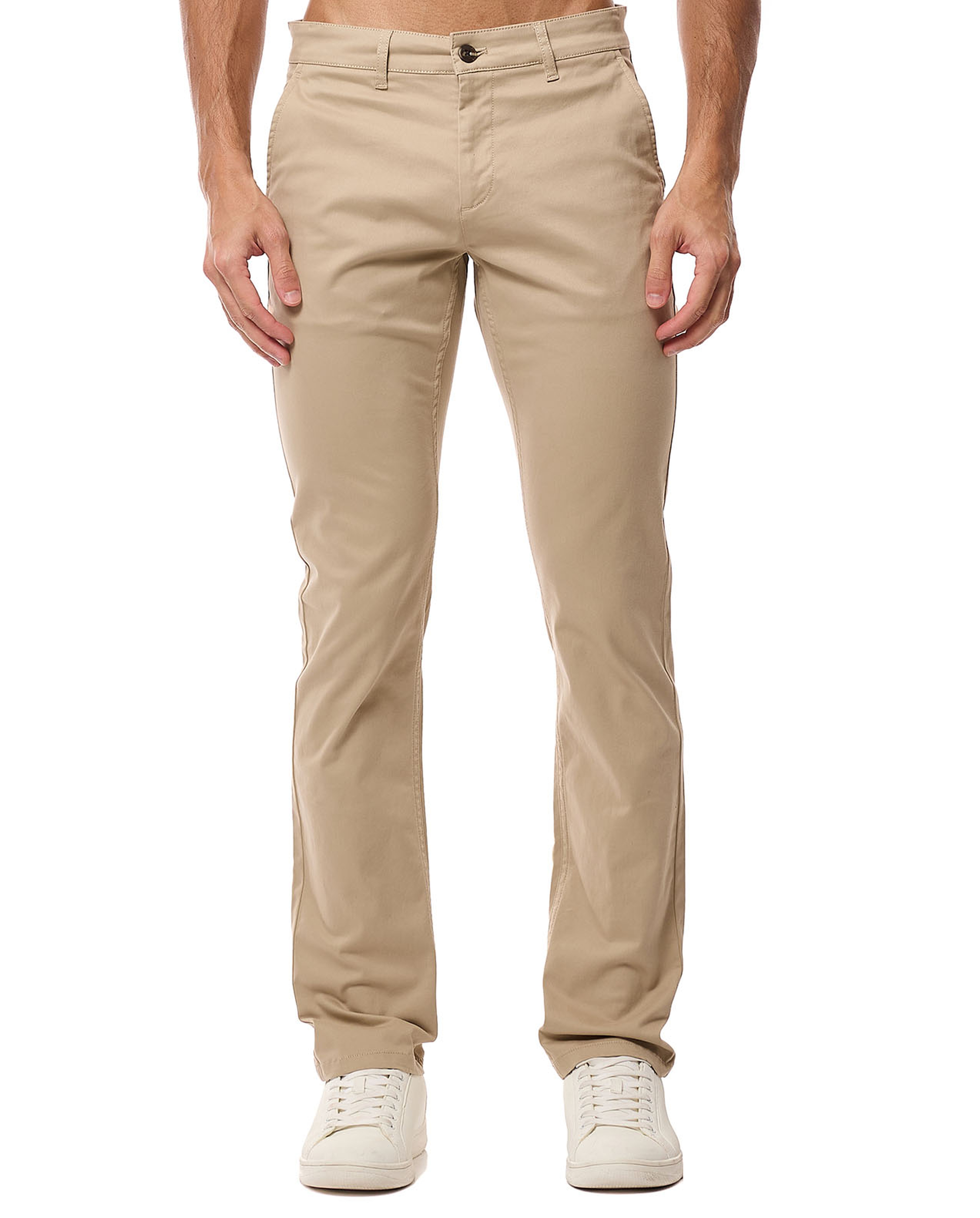 Solid Slim Fit Trousers with Button Closure