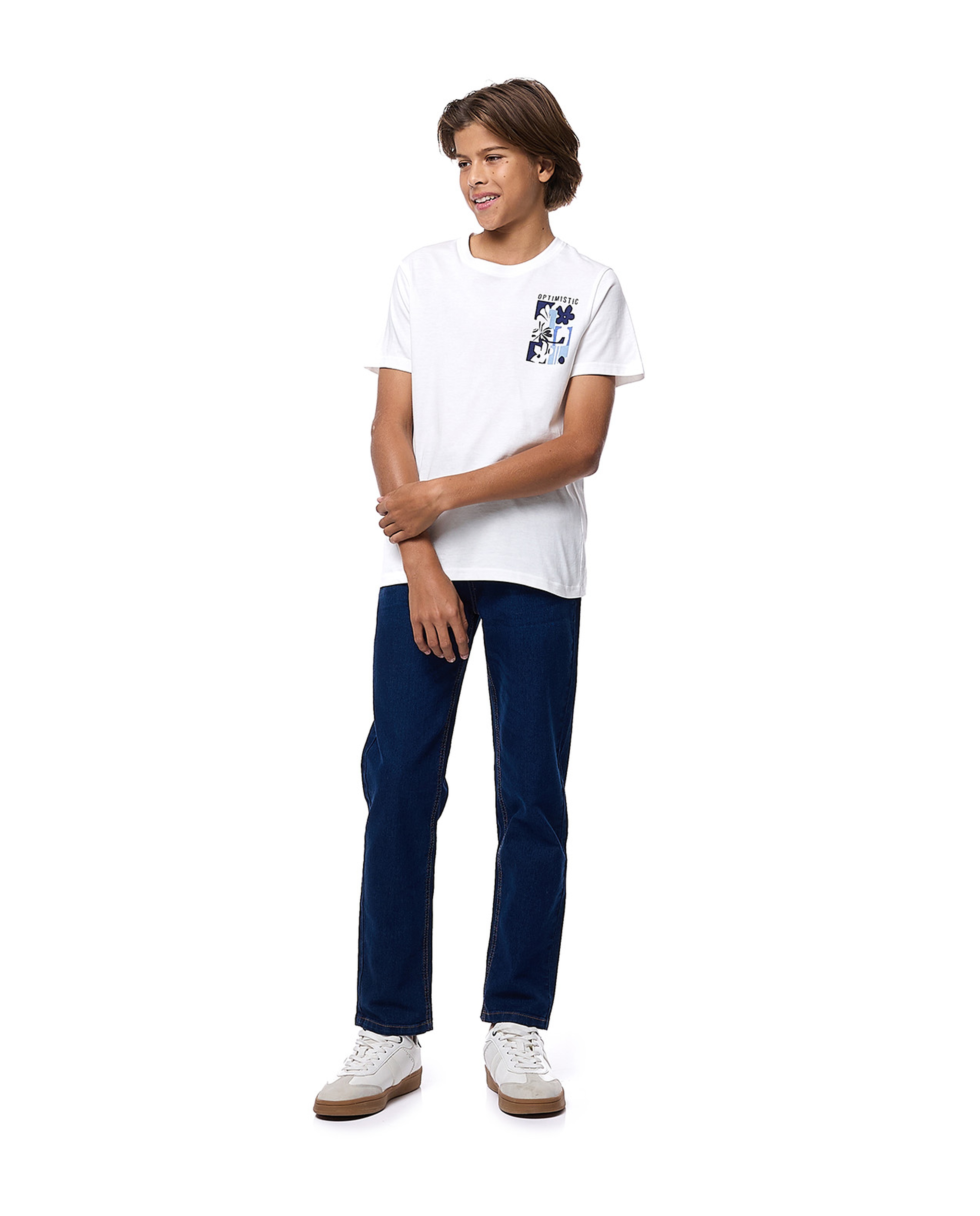 Printed T-Shirt with Crew Neck and Short Sleeves