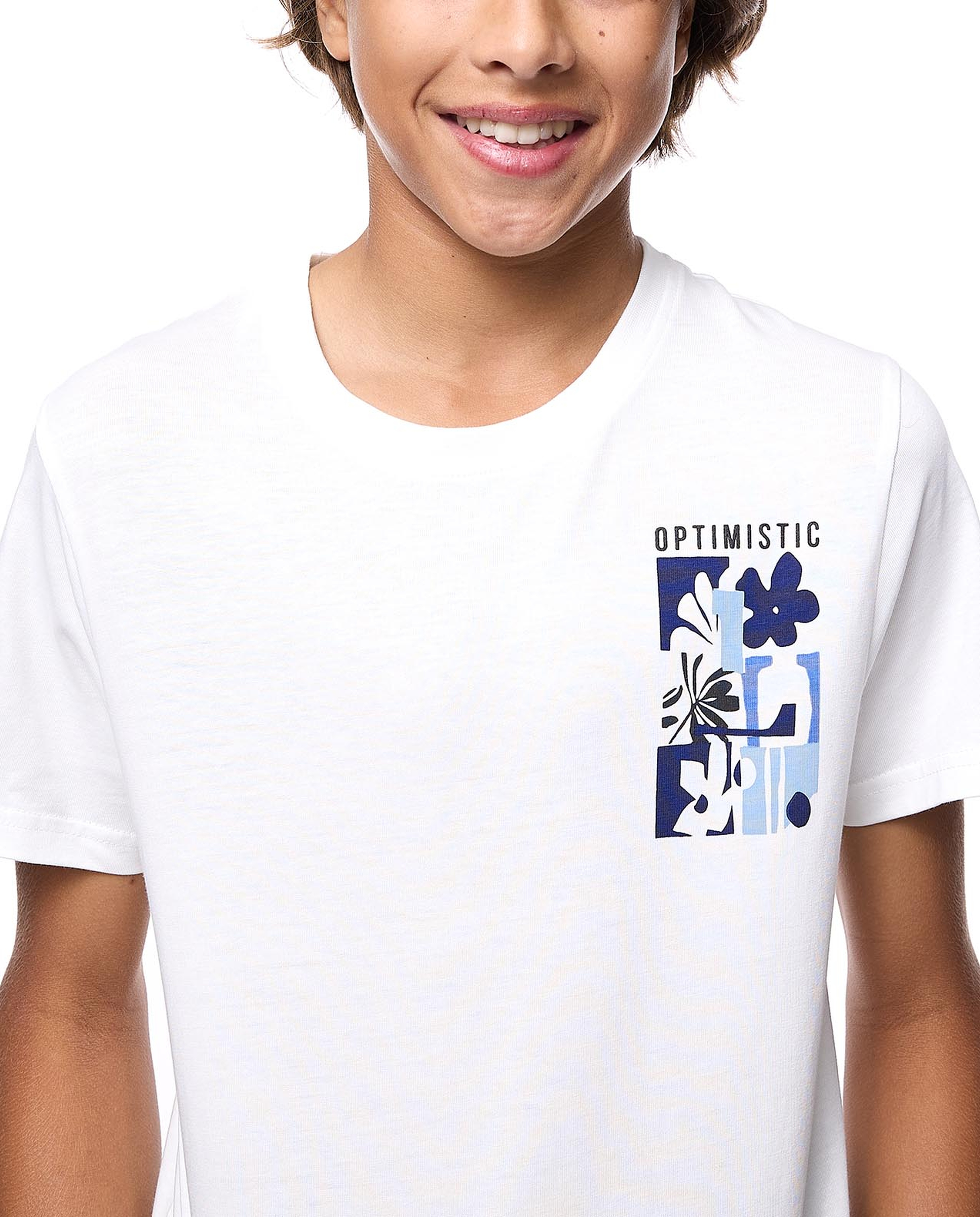 Printed T-Shirt with Crew Neck and Short Sleeves