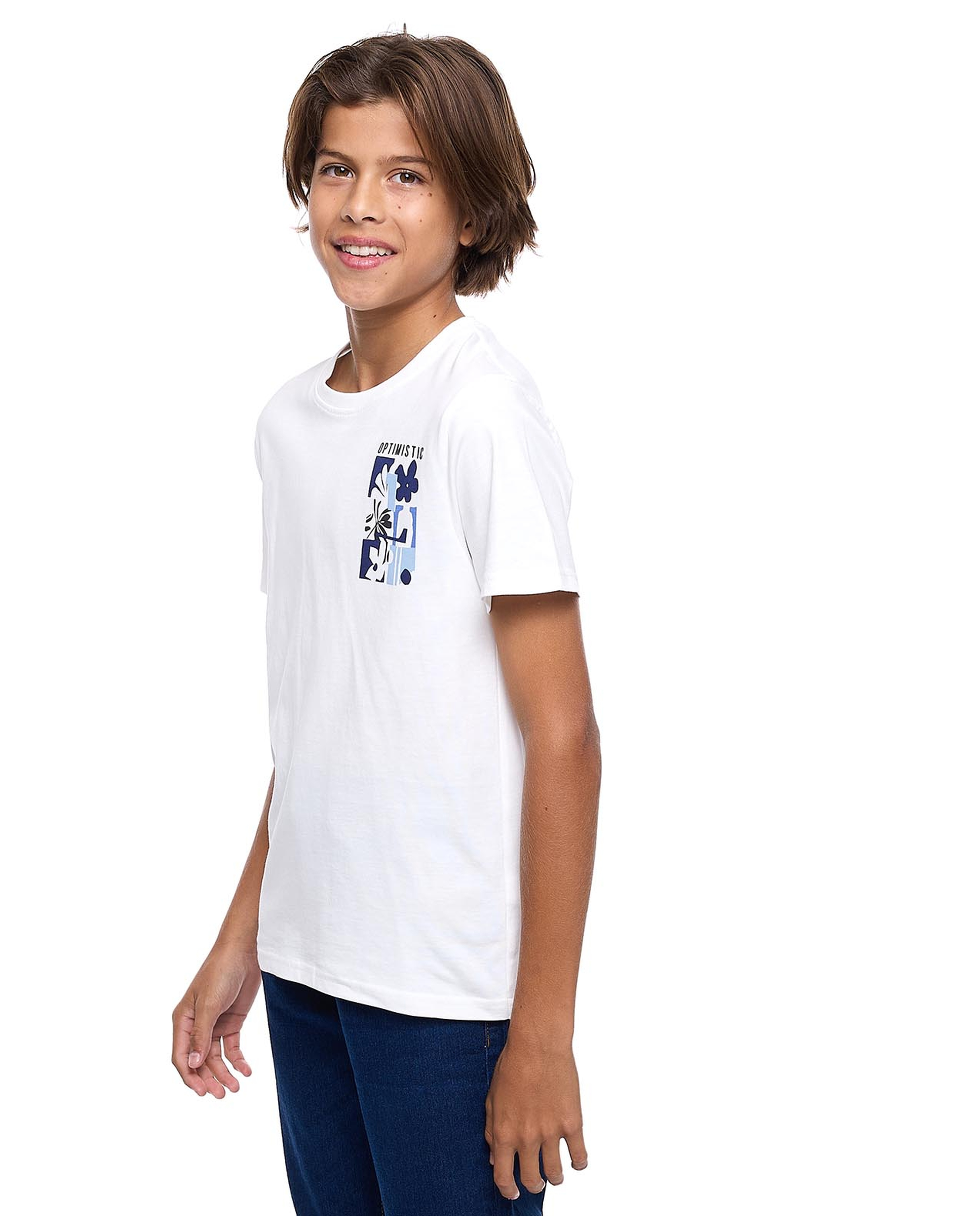 Printed T-Shirt with Crew Neck and Short Sleeves