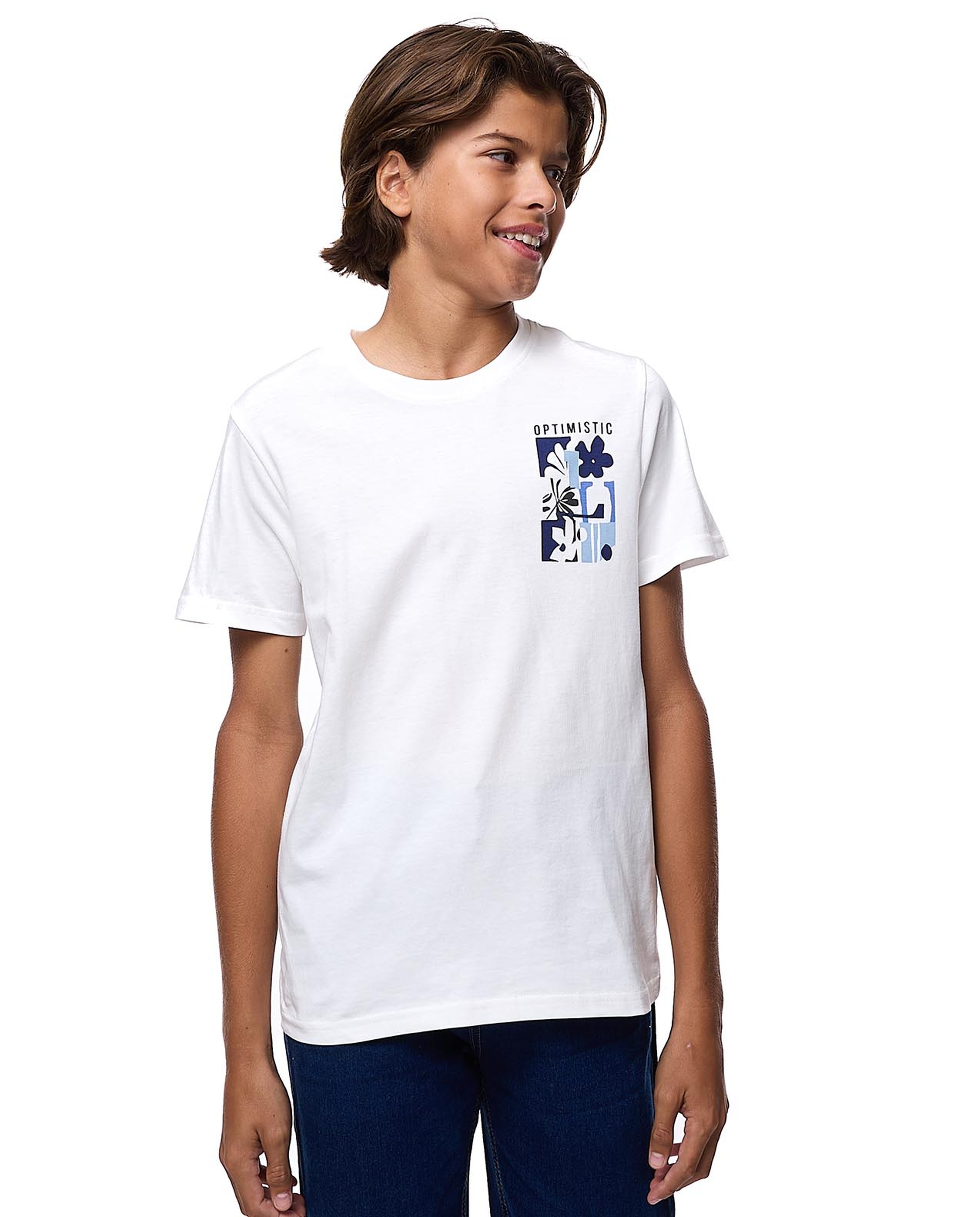 Printed T-Shirt with Crew Neck and Short Sleeves