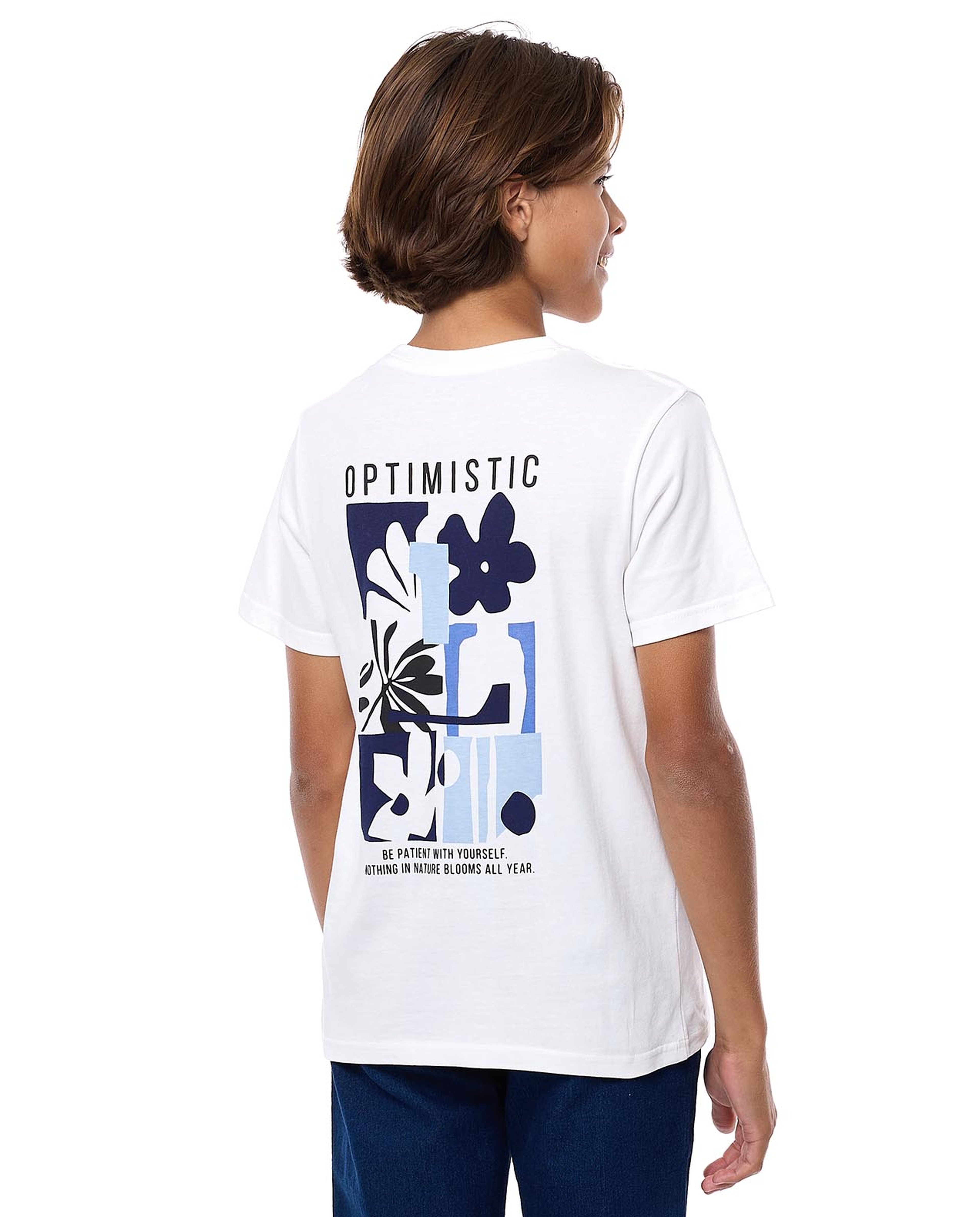 Printed T-Shirt with Crew Neck and Short Sleeves