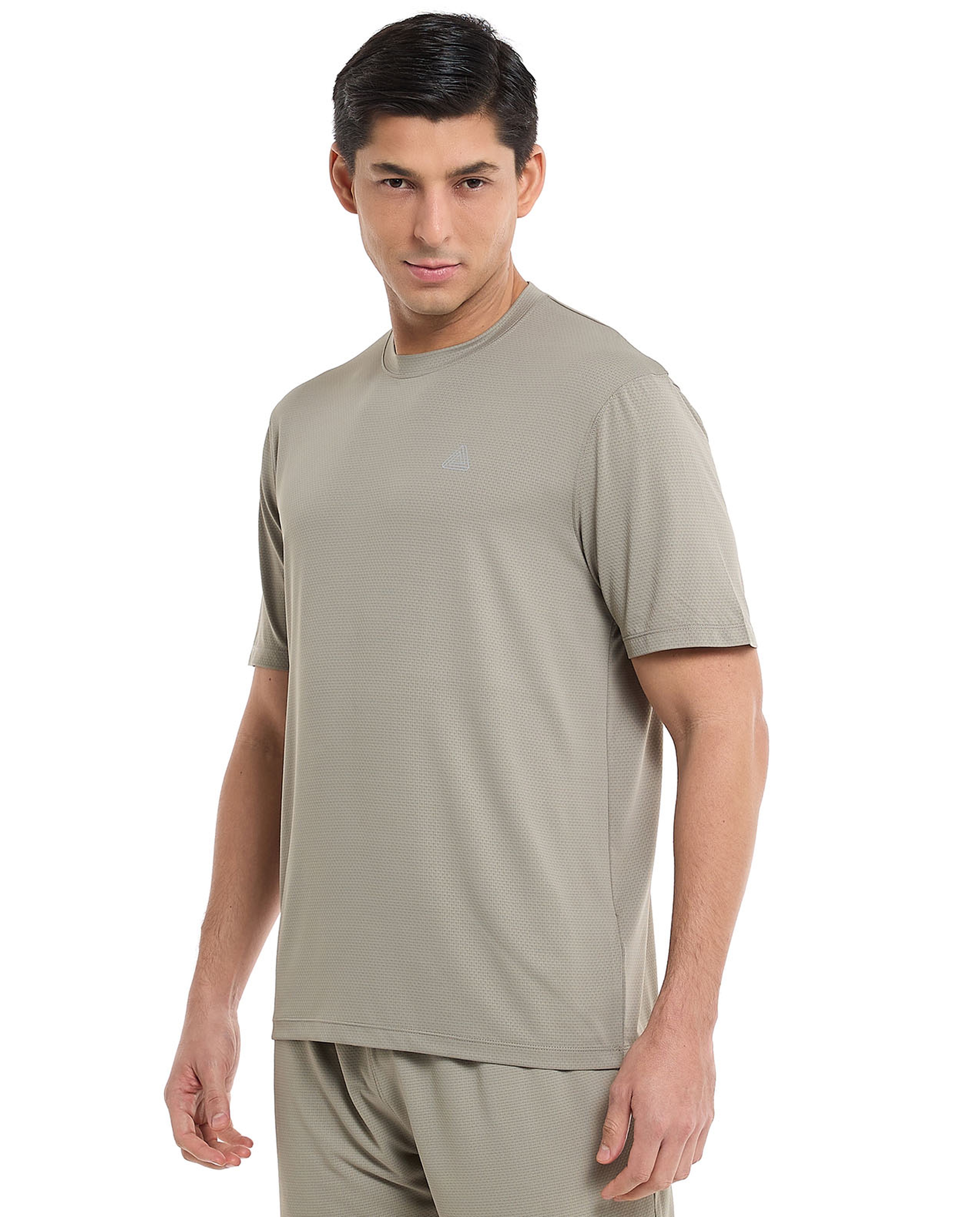 Logo Detail Active T-Shirt with Crew Neck and Short Sleeves