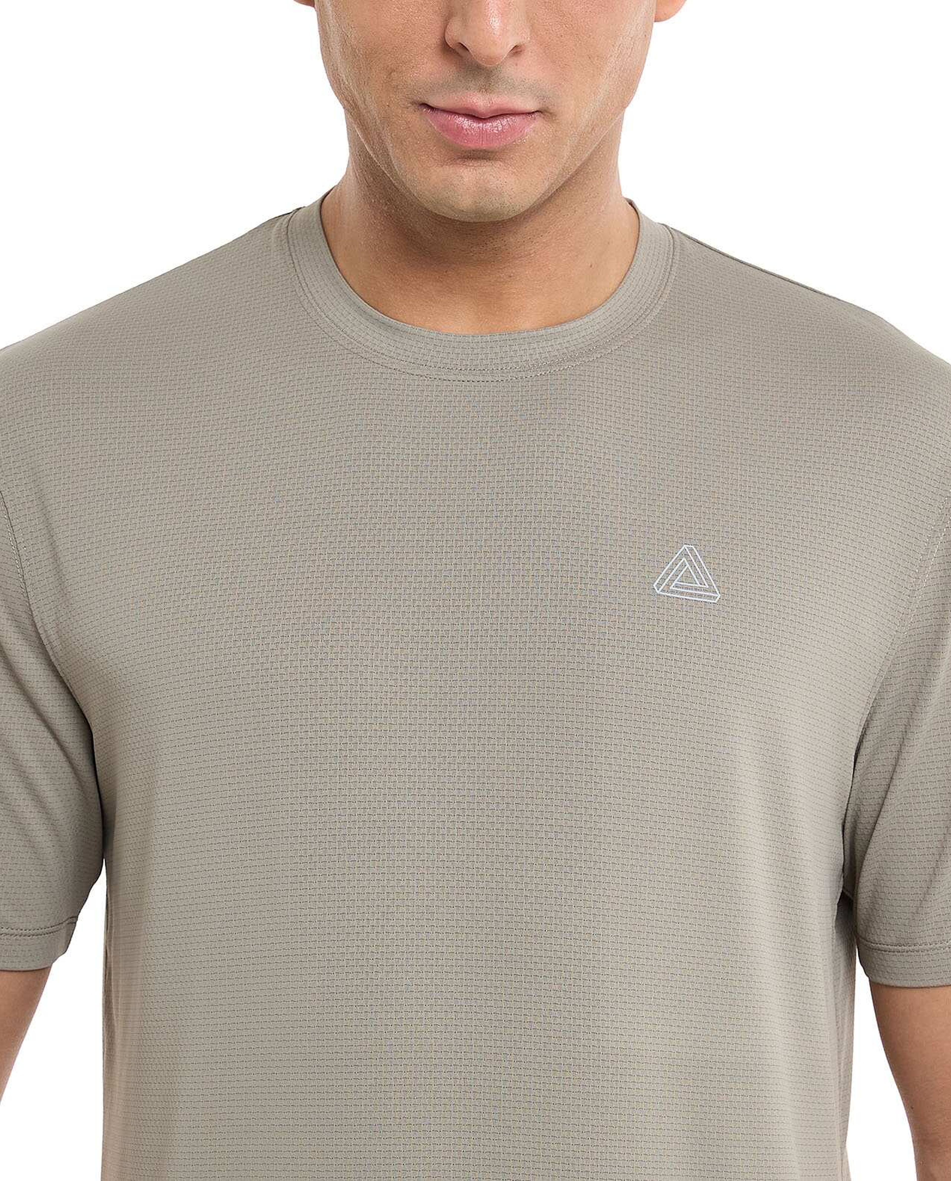 Logo Detail Active T-Shirt with Crew Neck and Short Sleeves