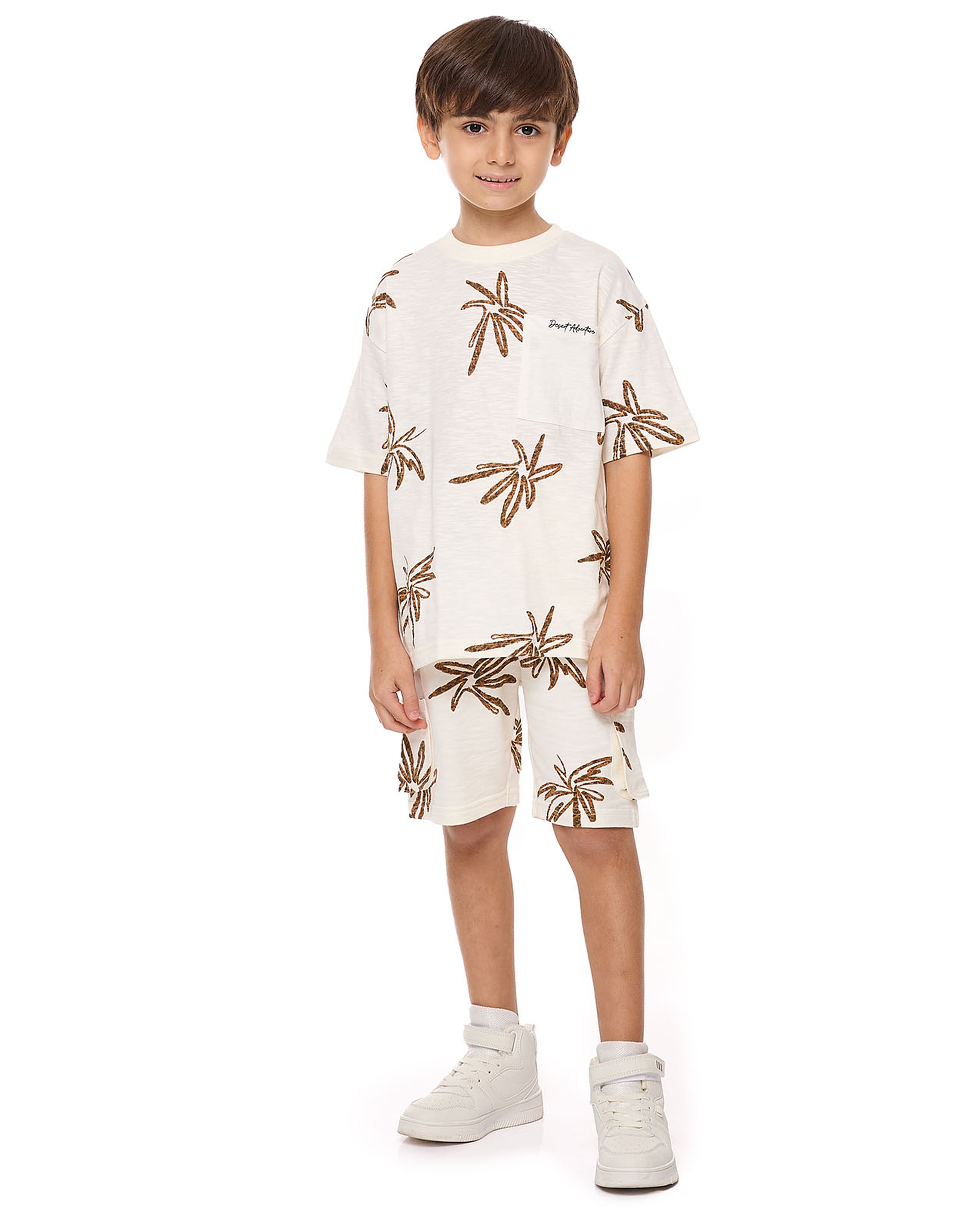 شورت برمودا مطبوع برباط على الخصر