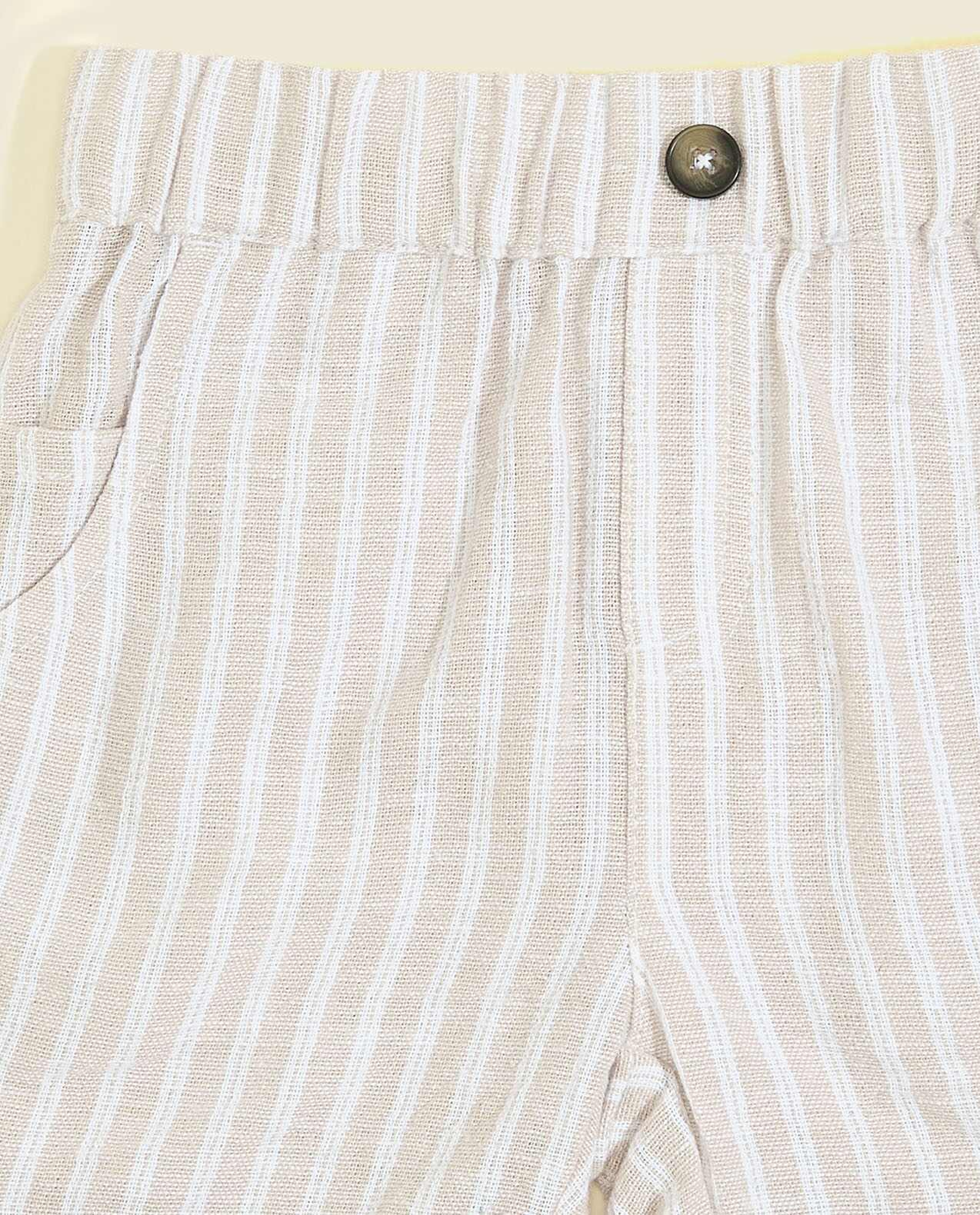 Bow Detail Shirt and Striped Shorts Set