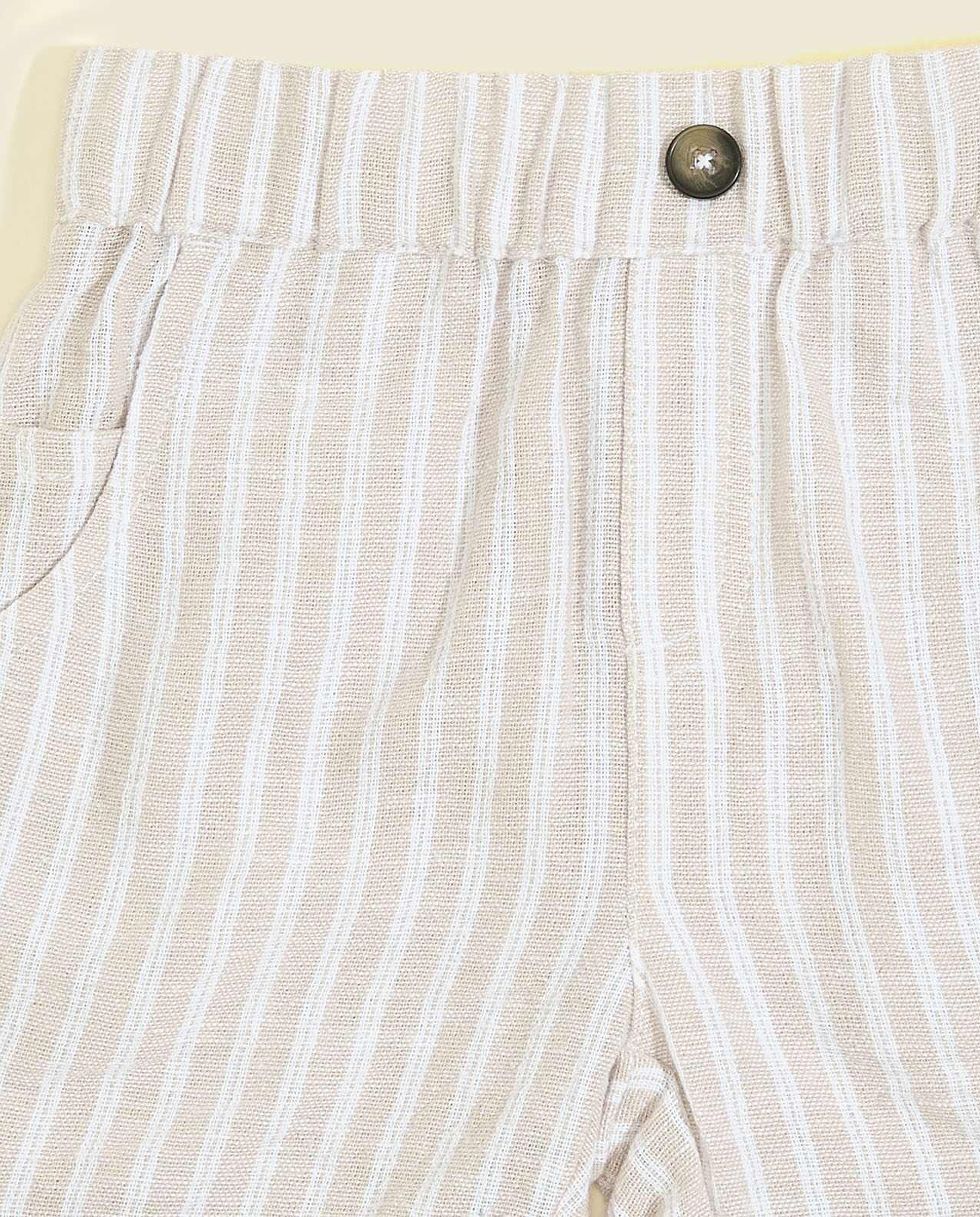 Bow Detail Shirt and Striped Shorts Set