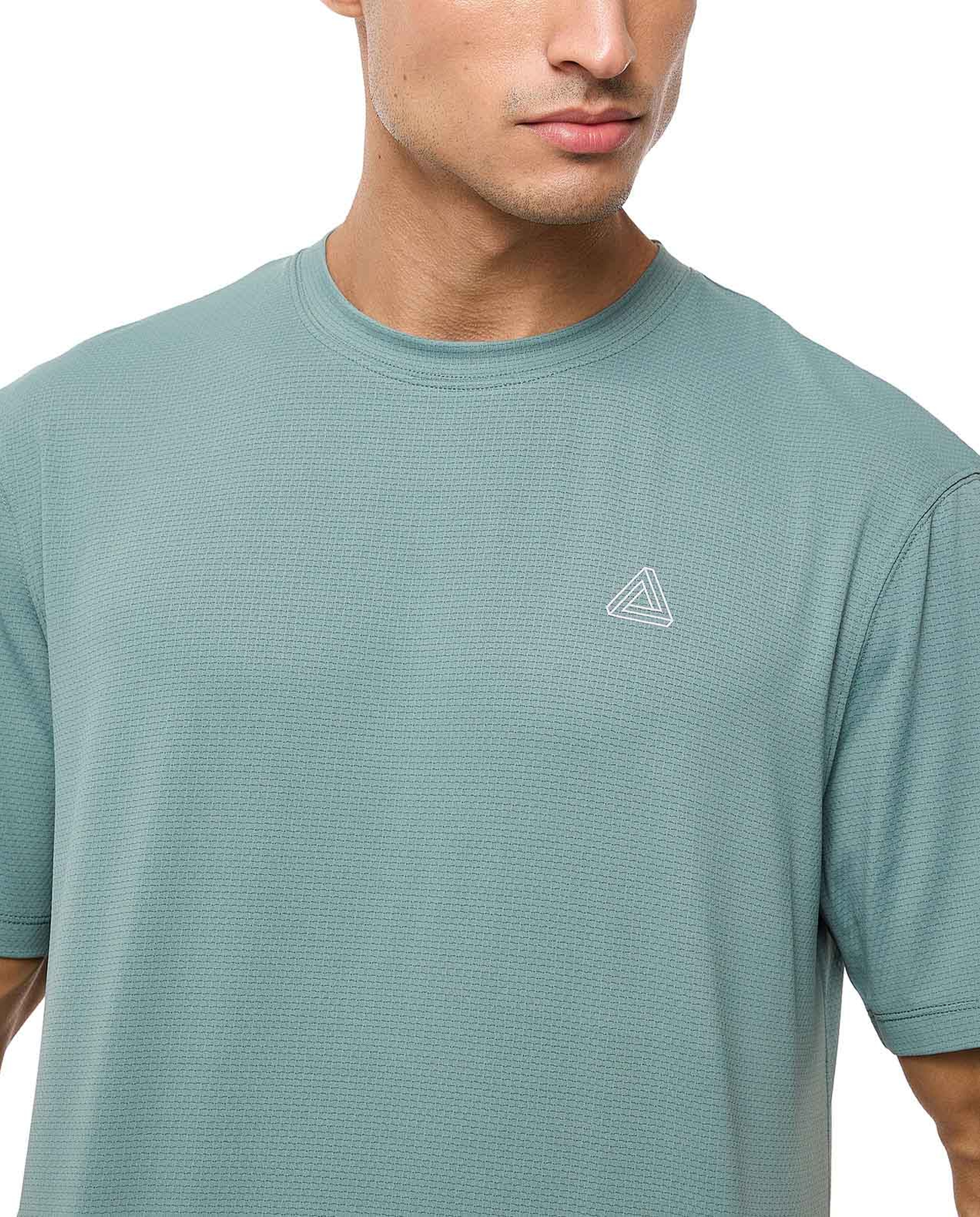 Logo Detail Active T-Shirt with Crew Neck and Short Sleeves