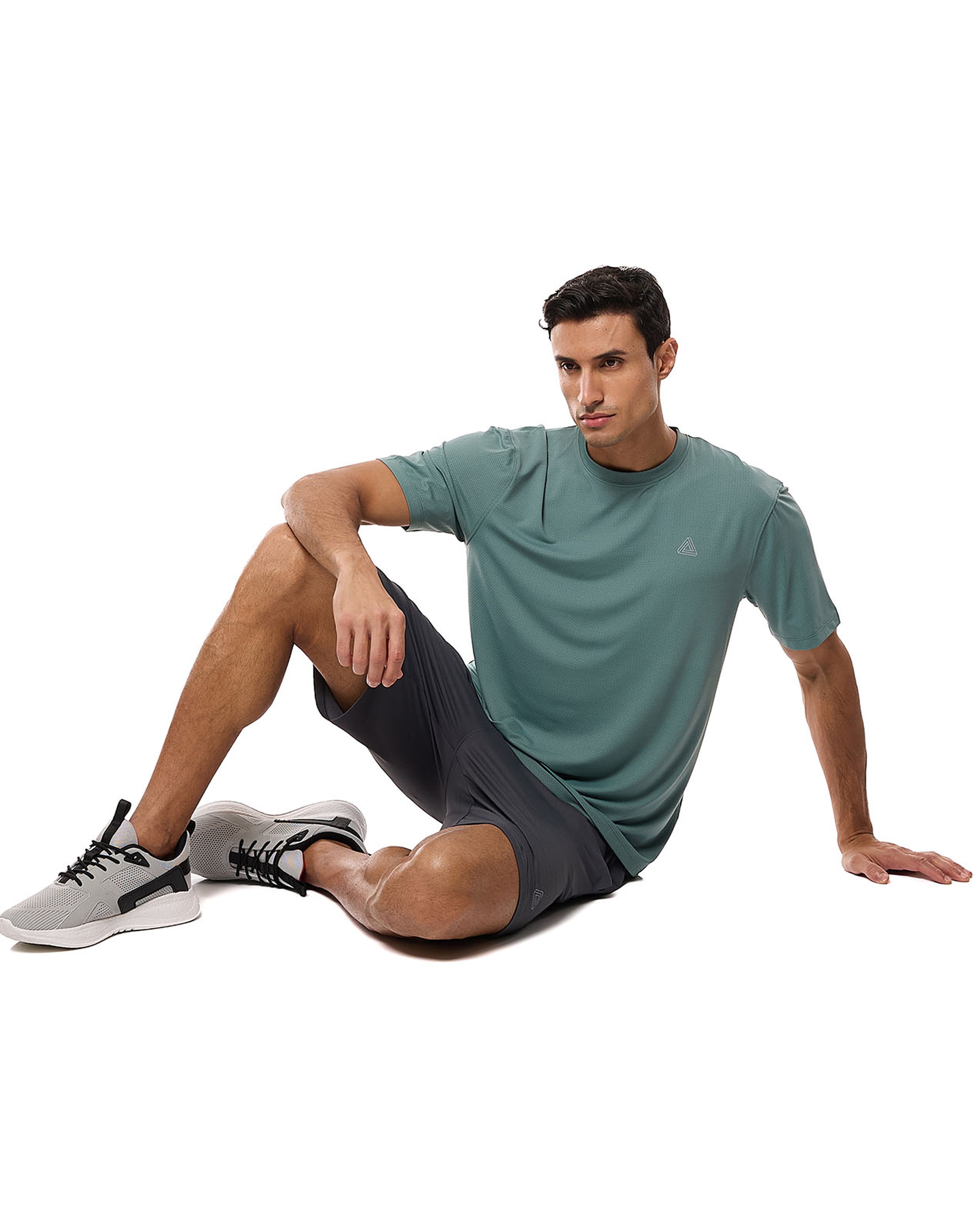 Logo Detail Active T-Shirt with Crew Neck and Short Sleeves