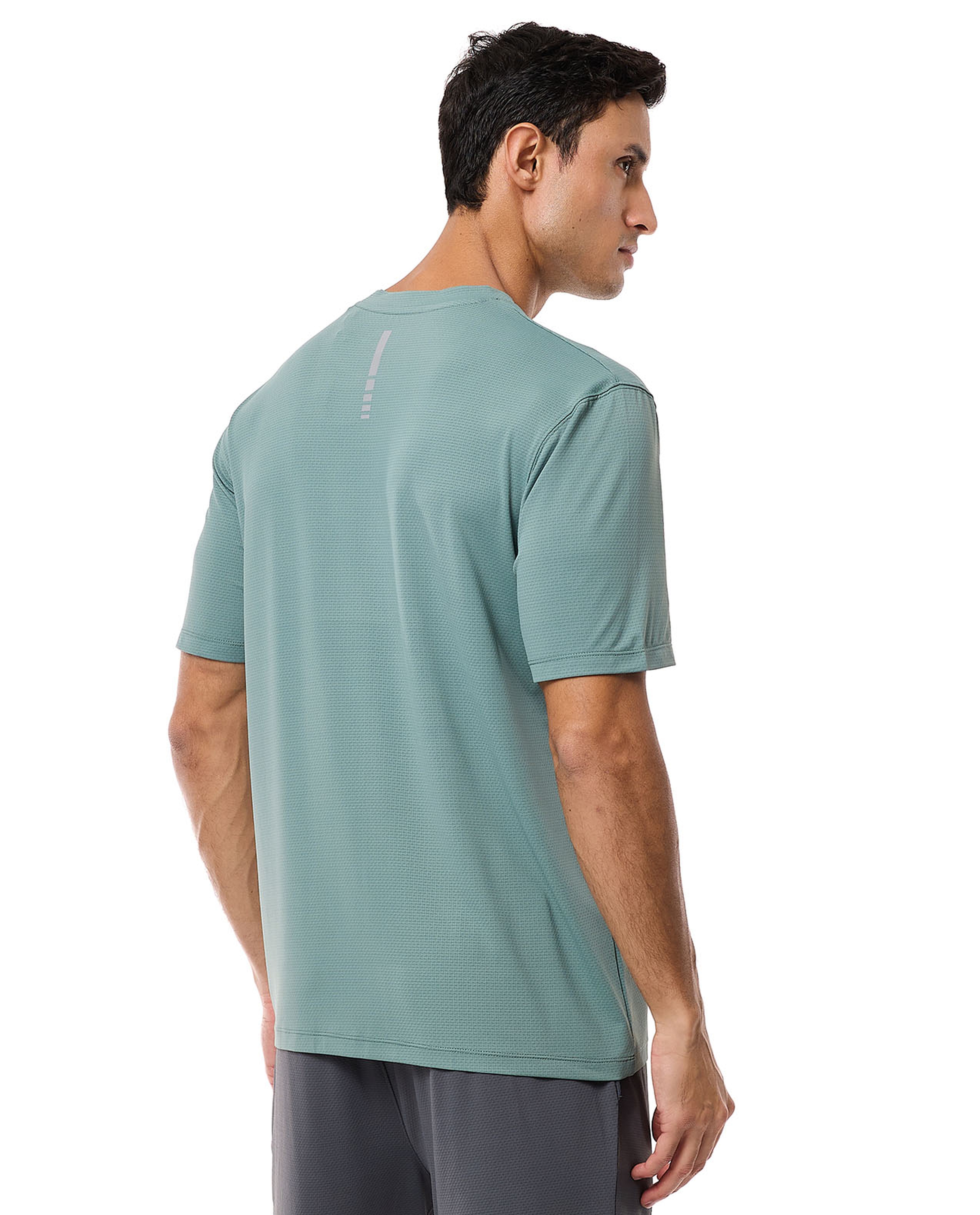 Logo Detail Active T-Shirt with Crew Neck and Short Sleeves