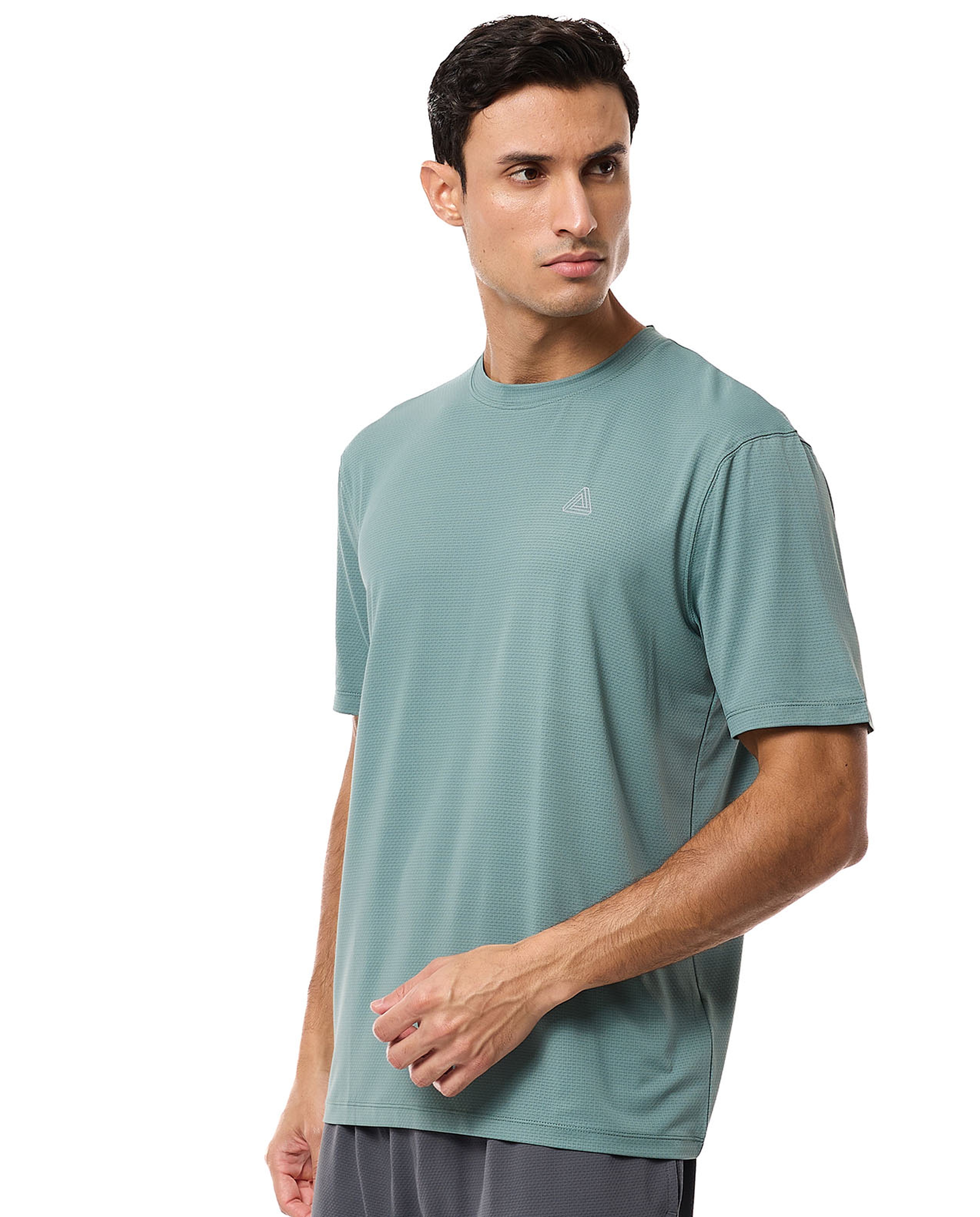 Logo Detail Active T-Shirt with Crew Neck and Short Sleeves