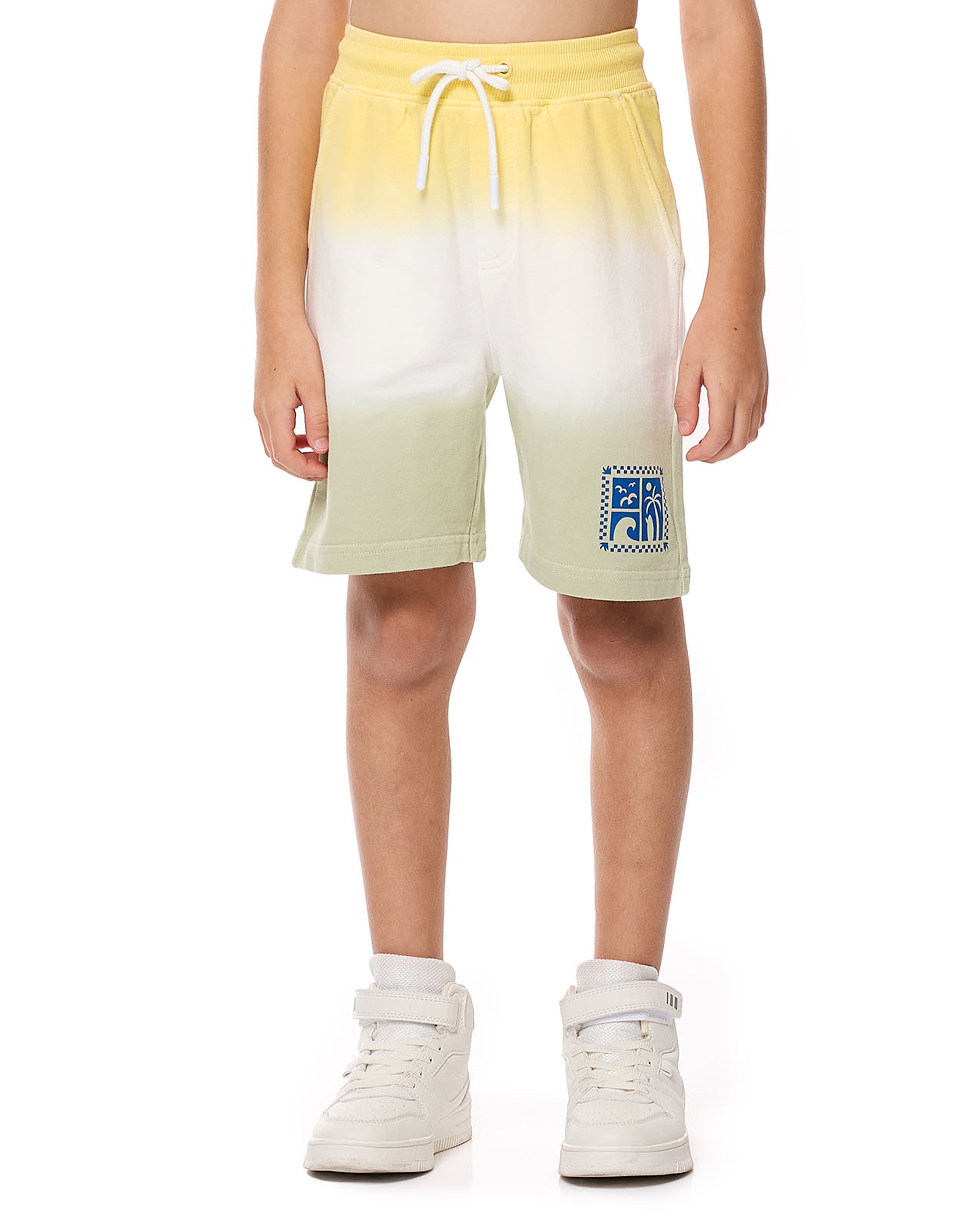 Color Block Bermuda Shorts with Drawstring Waist