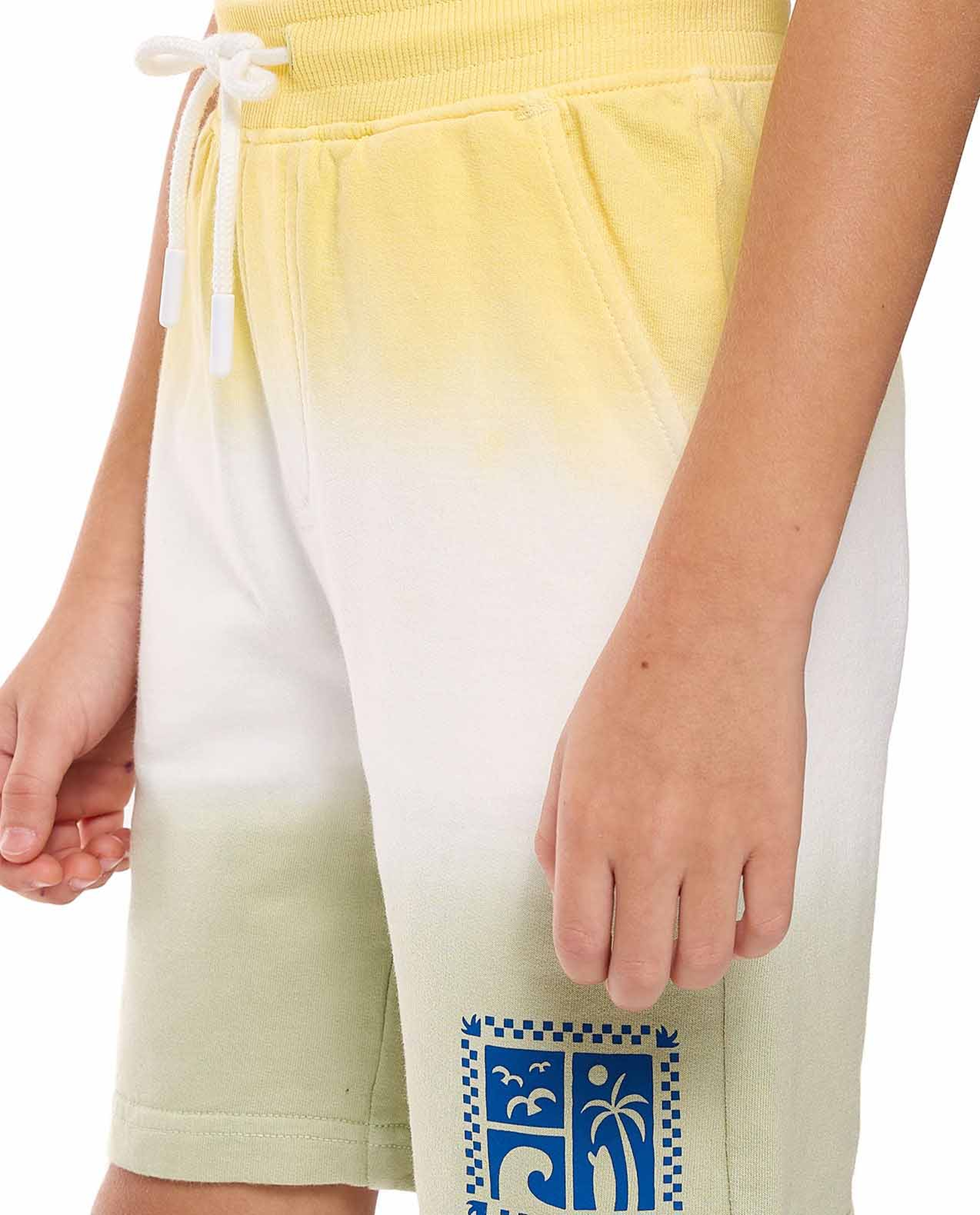 Color Block Bermuda Shorts with Drawstring Waist