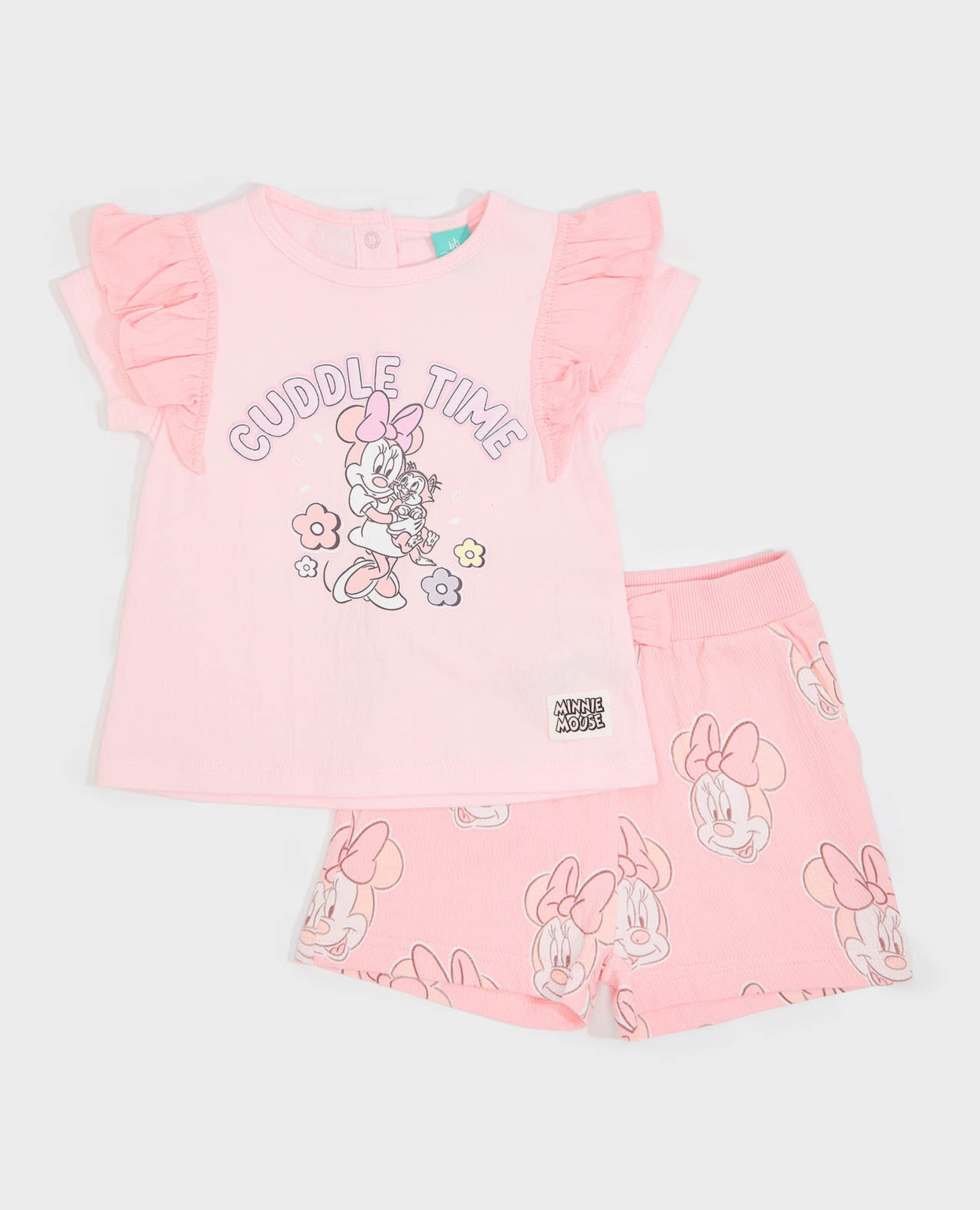 طقم توب بطبعة ميني ماوس مع شورت