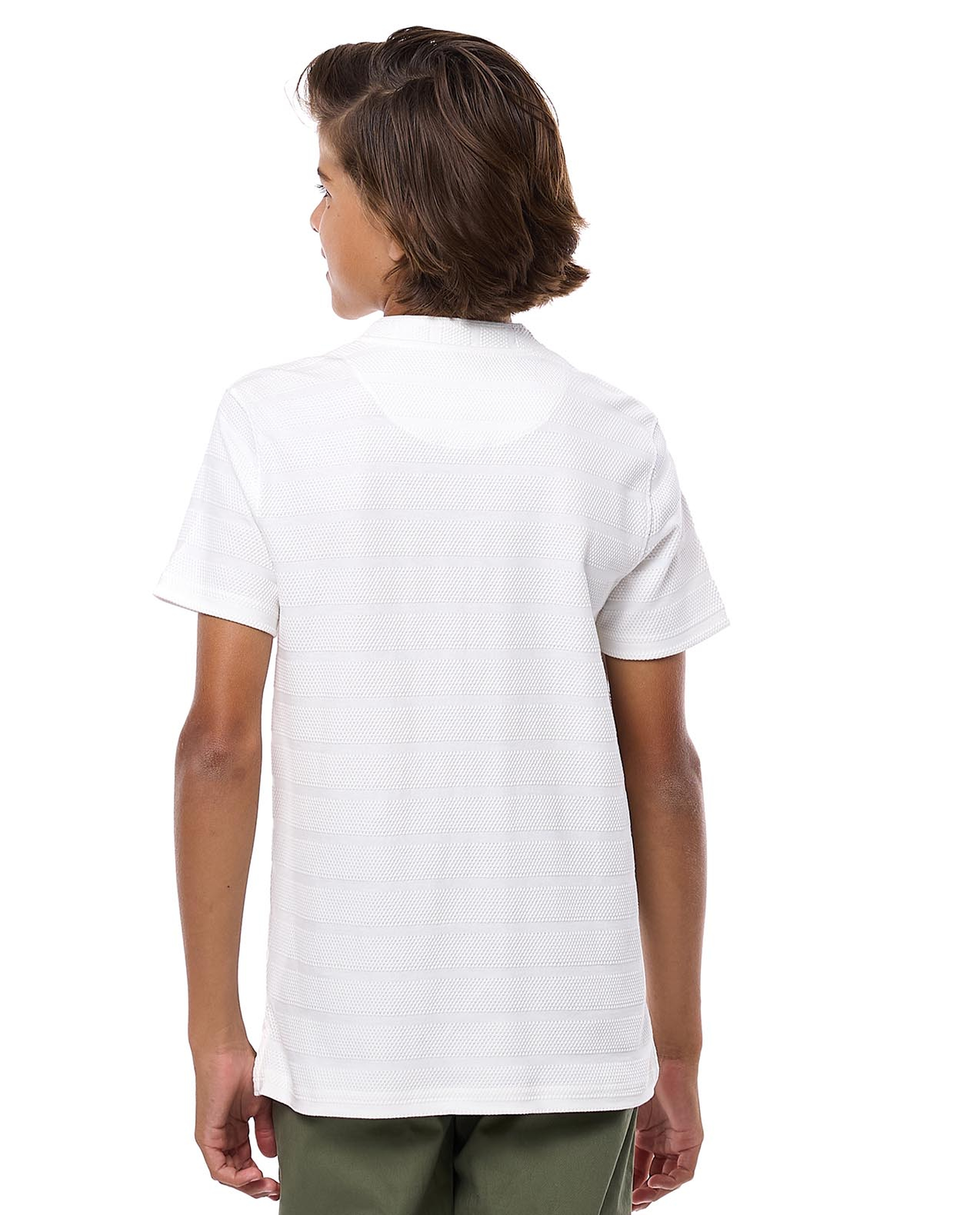 Textured T-Shirt with Crew Neck and Short Sleeves