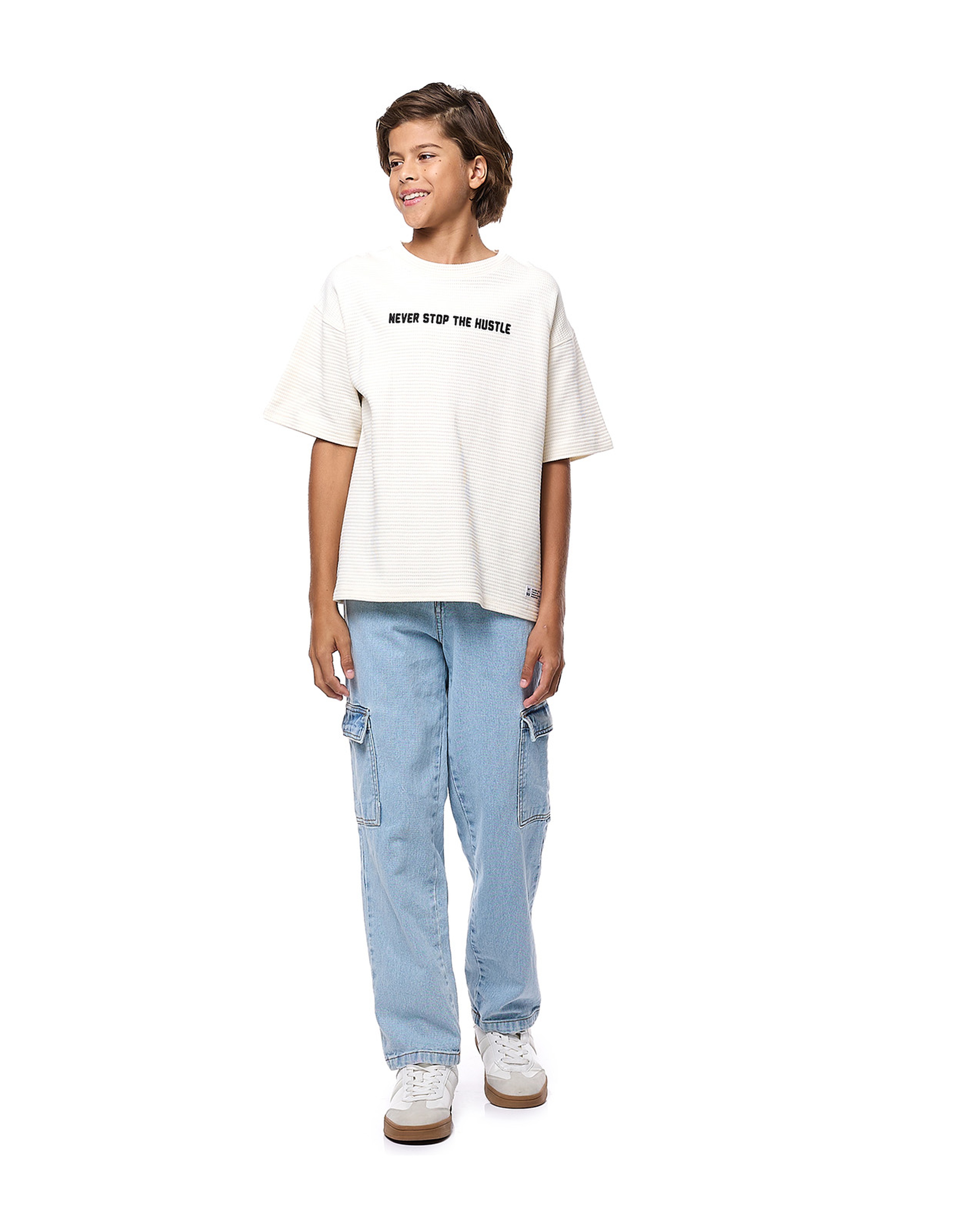 Back Printed T-Shirt with Crew Neck and Short Sleeves