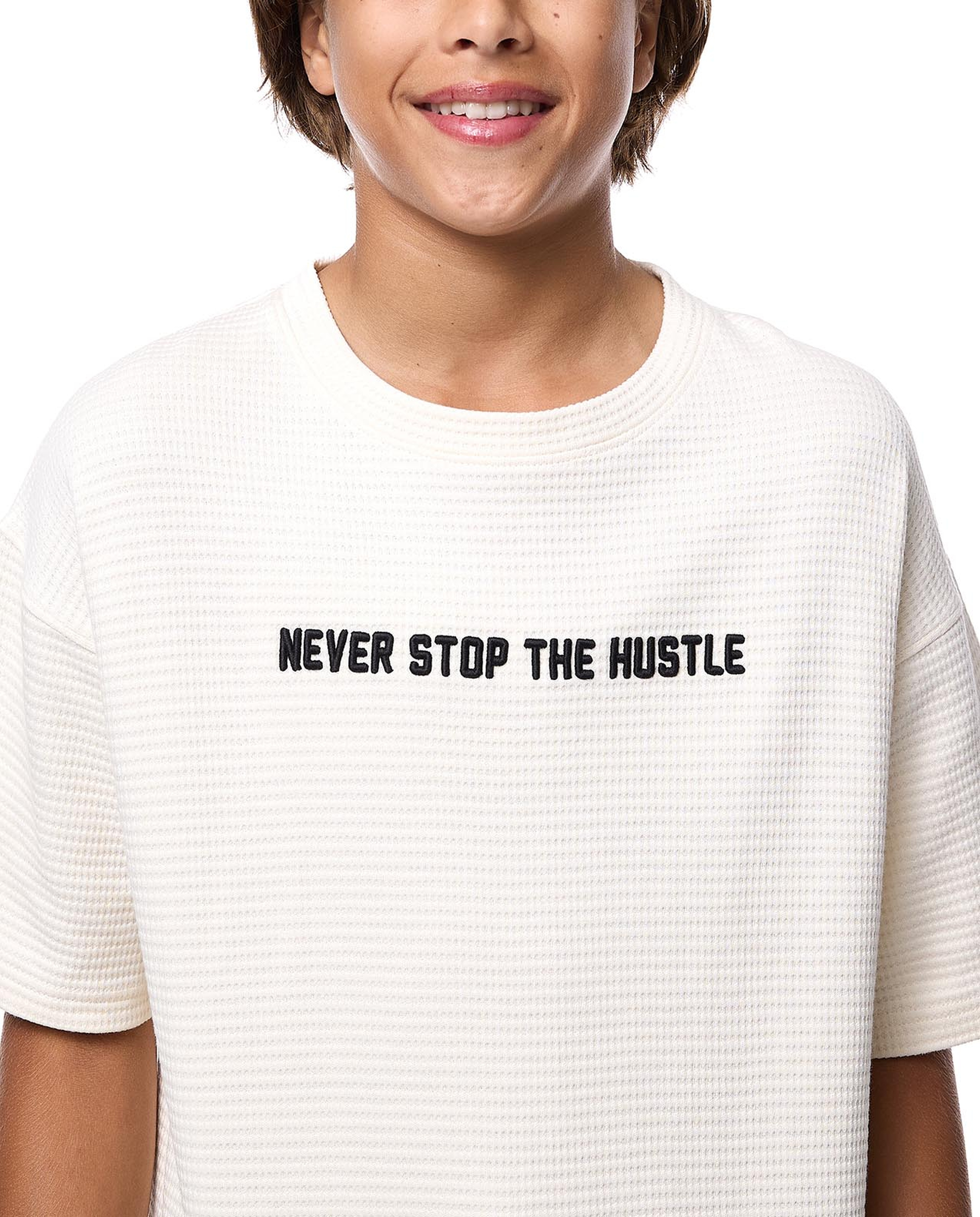 Back Printed T-Shirt with Crew Neck and Short Sleeves