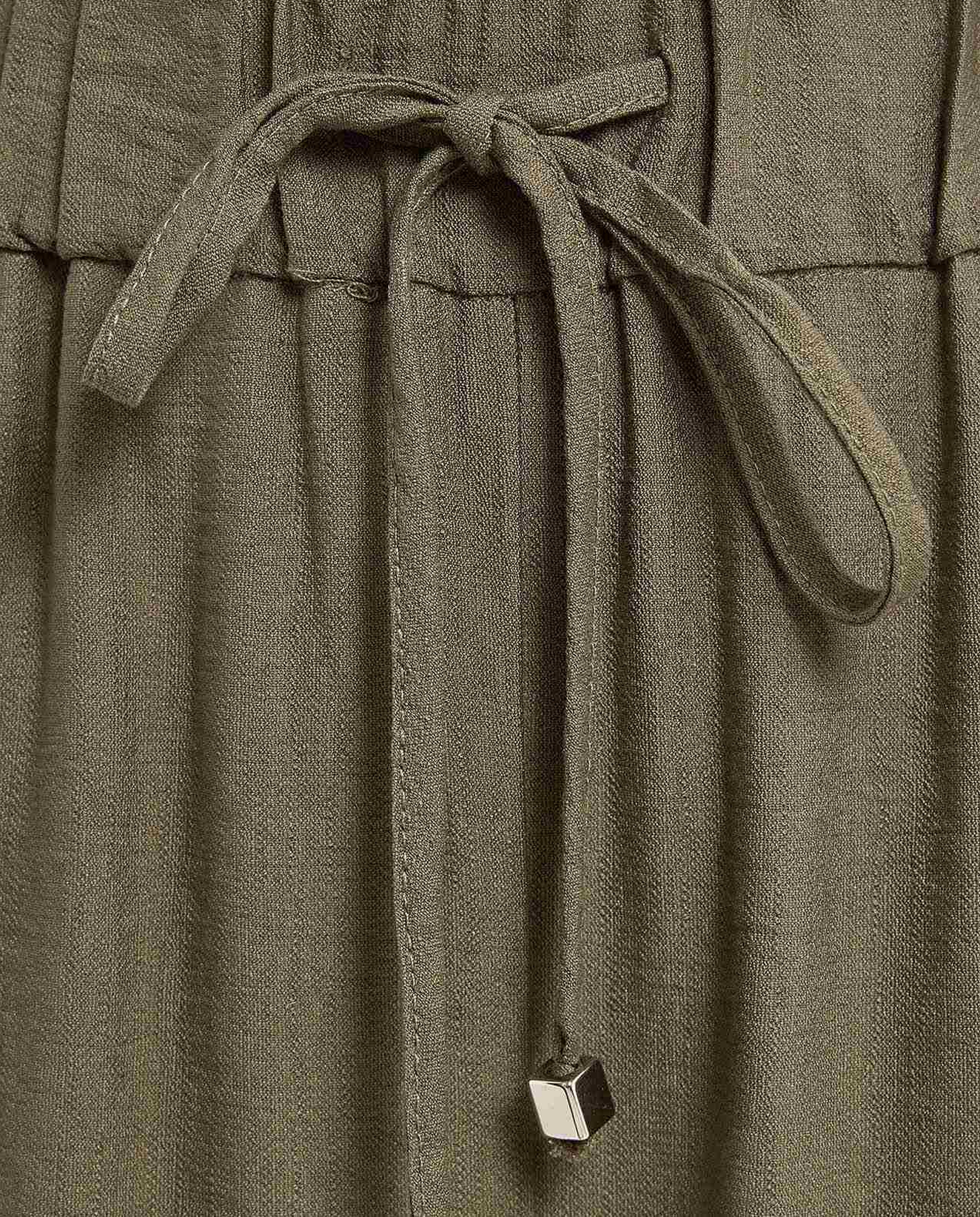 Solid Wide Leg Pants with Drawstring Waist