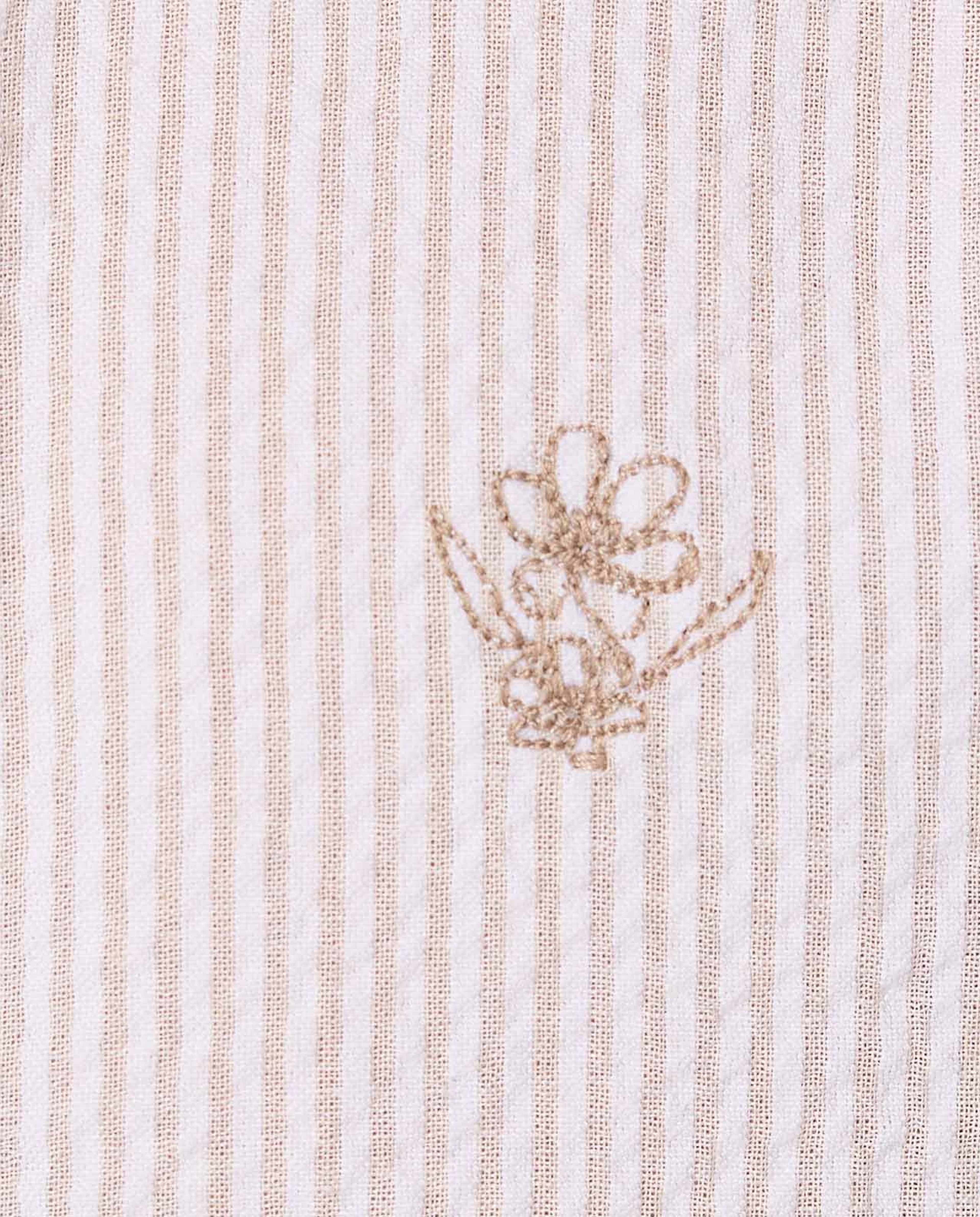 Striped Shirt with Classic Collar and Short Sleeves