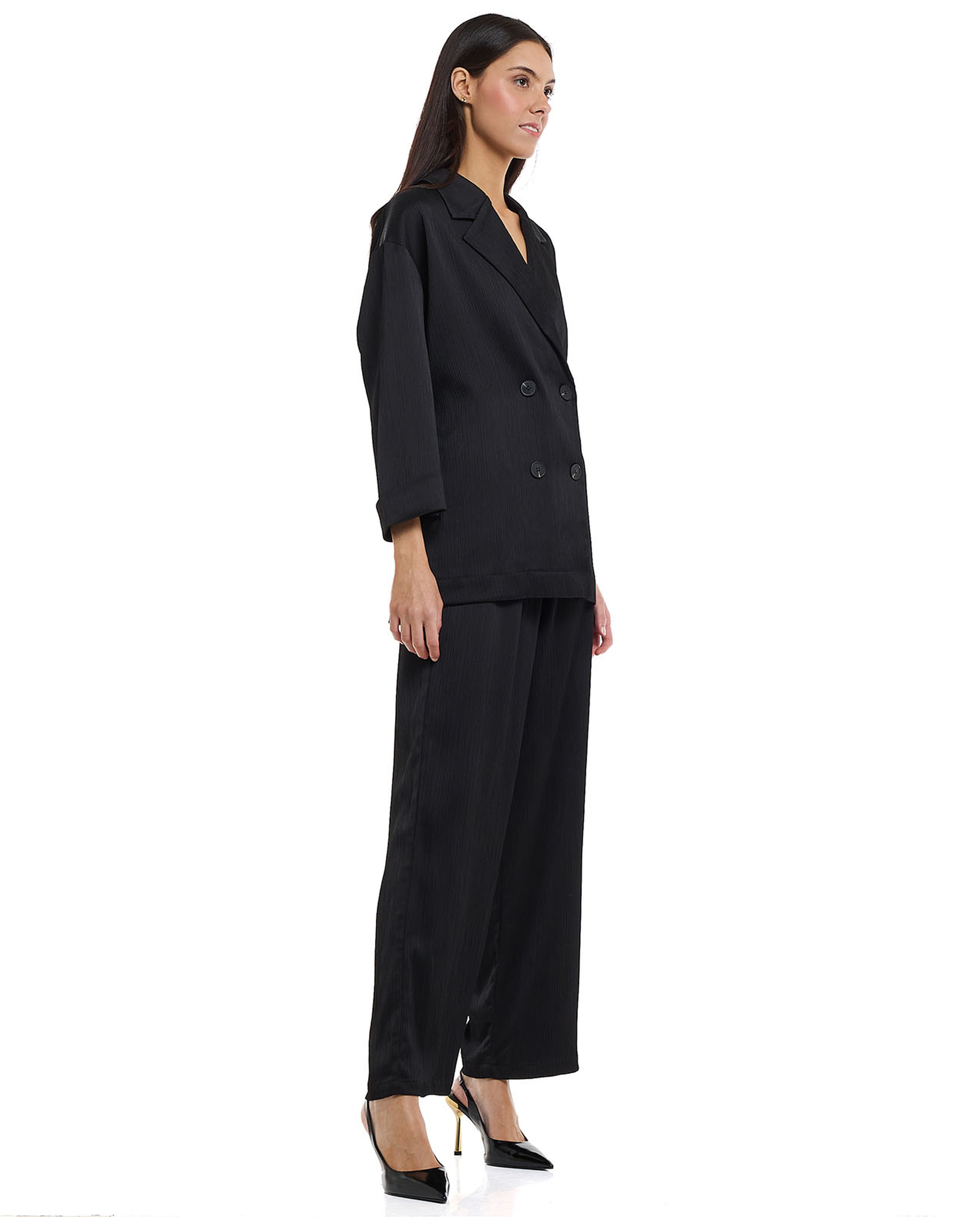 Solid Wide Leg Pants with Drawstring Waist