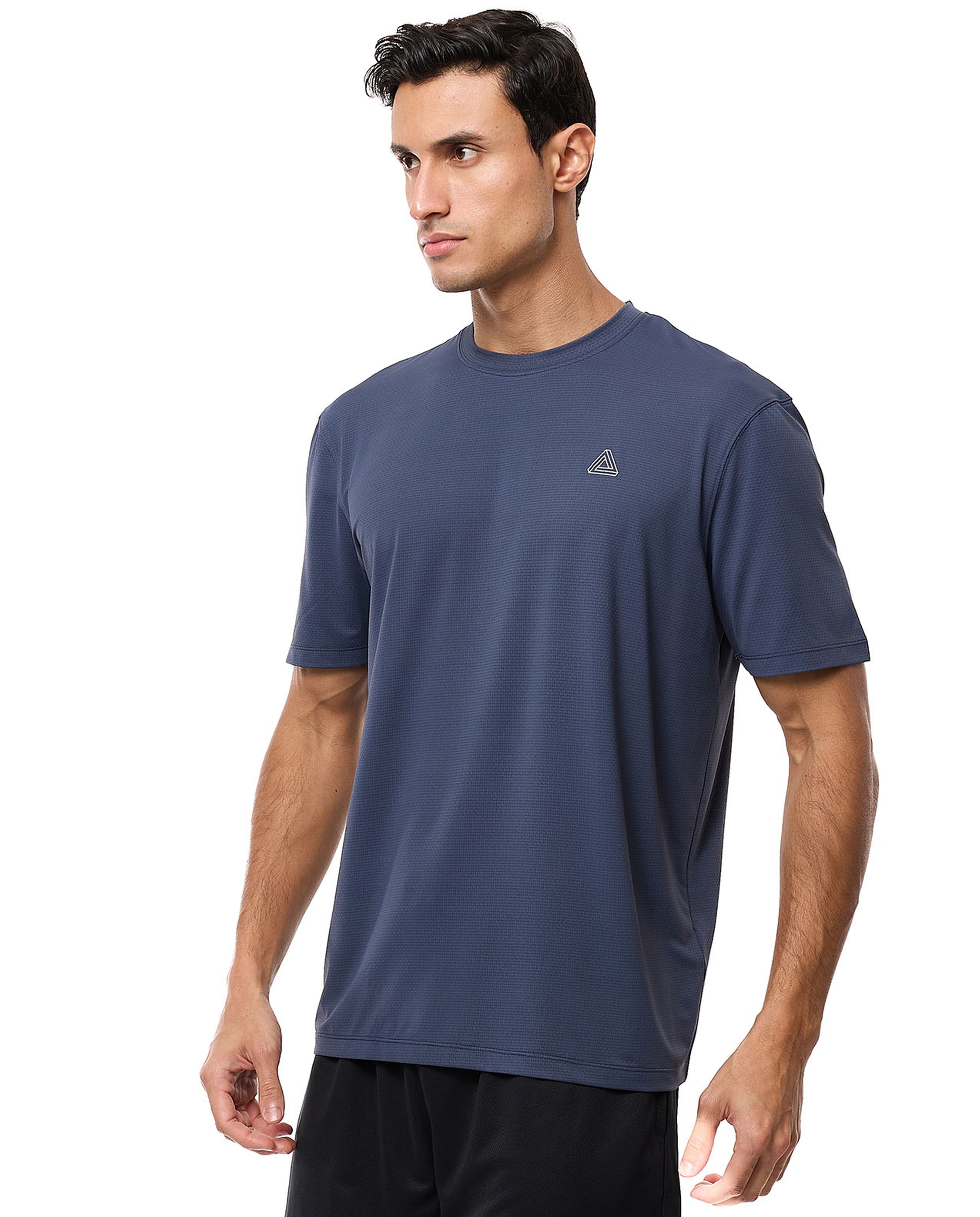 Logo Detail Active T-Shirt with Crew Neck and Short Sleeves