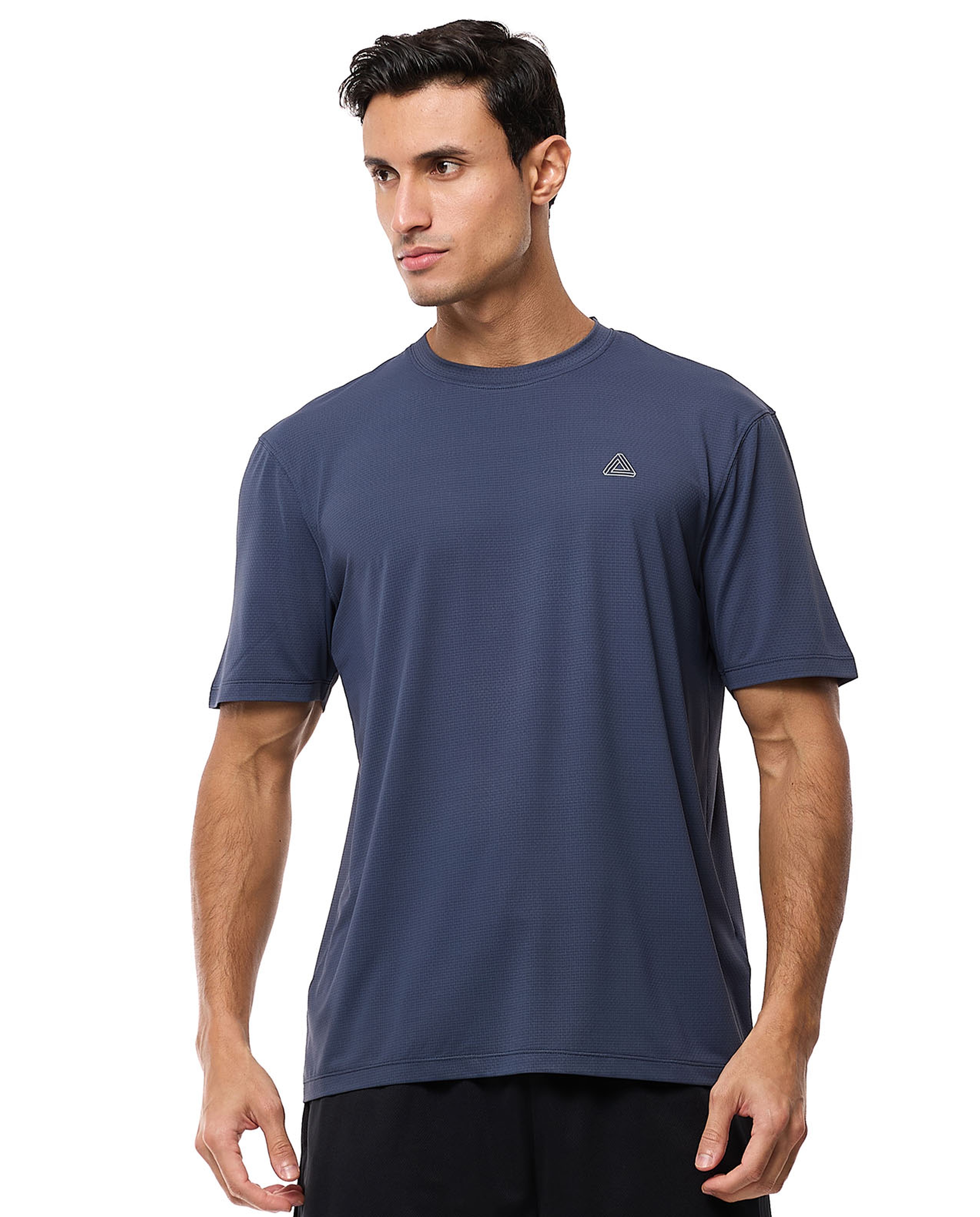 Logo Detail Active T-Shirt with Crew Neck and Short Sleeves