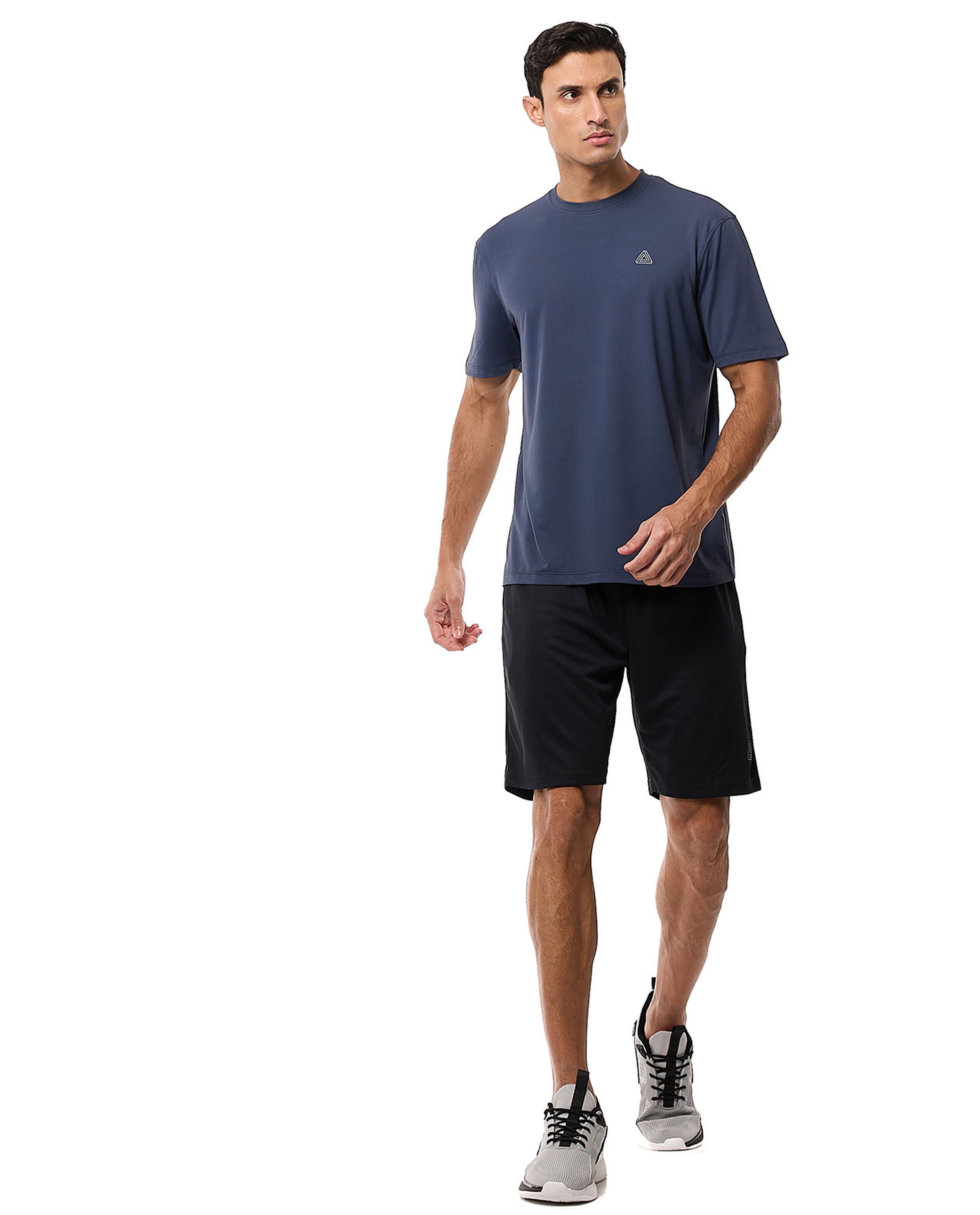 Logo Detail Active T-Shirt with Crew Neck and Short Sleeves