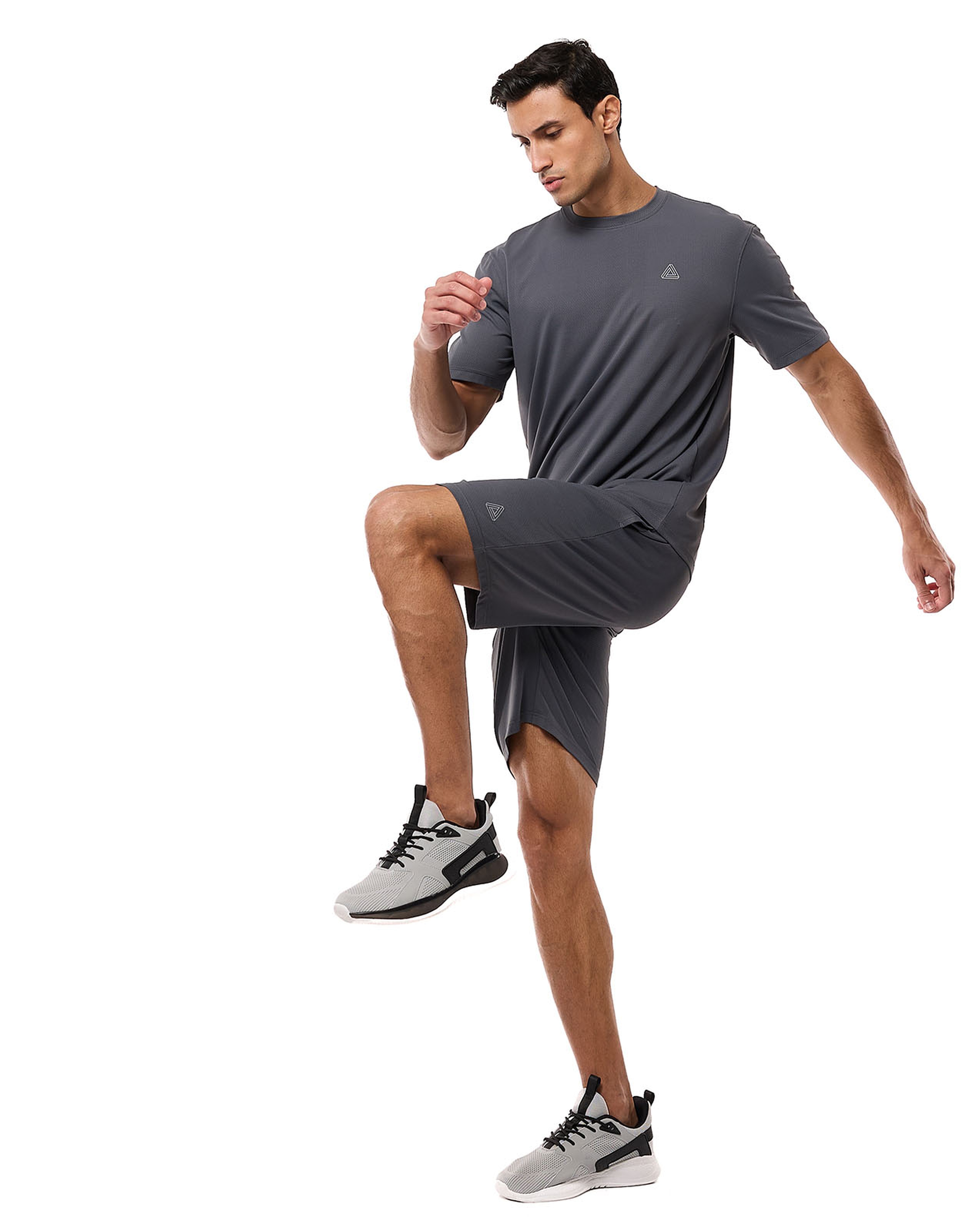 Logo Detail Active T-Shirt with Crew Neck and Short Sleeves