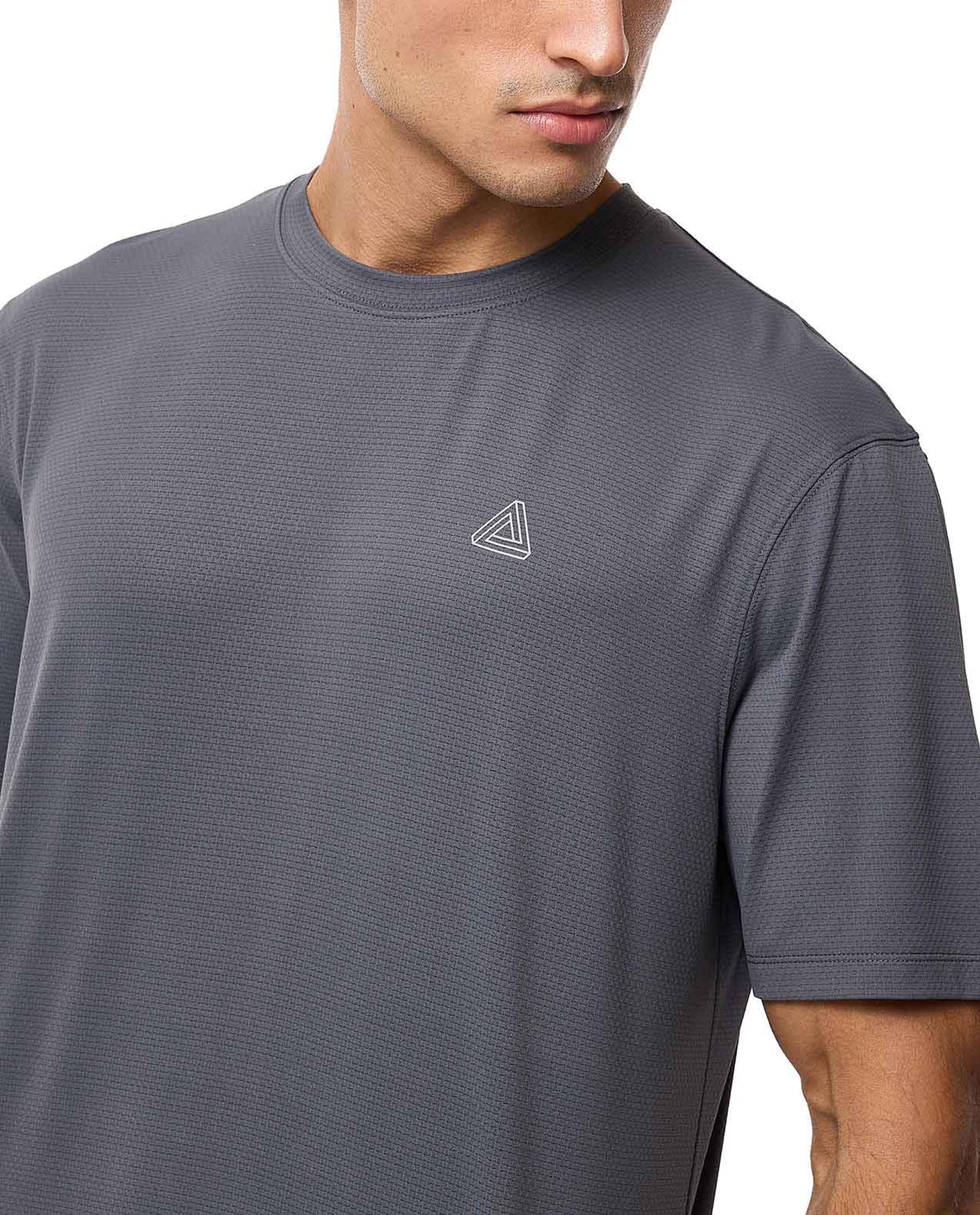 Logo Detail Active T-Shirt with Crew Neck and Short Sleeves