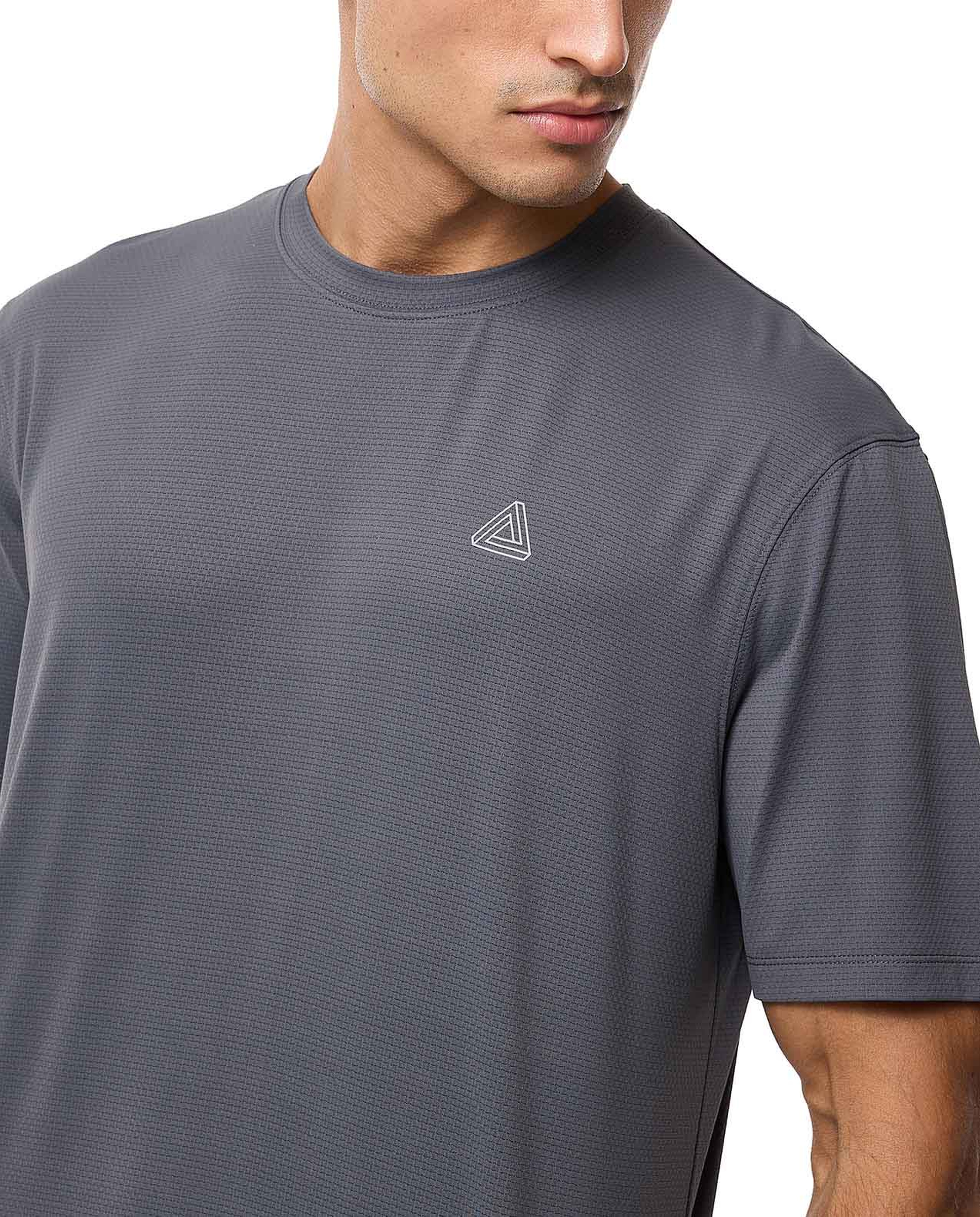 Logo Detail Active T-Shirt with Crew Neck and Short Sleeves