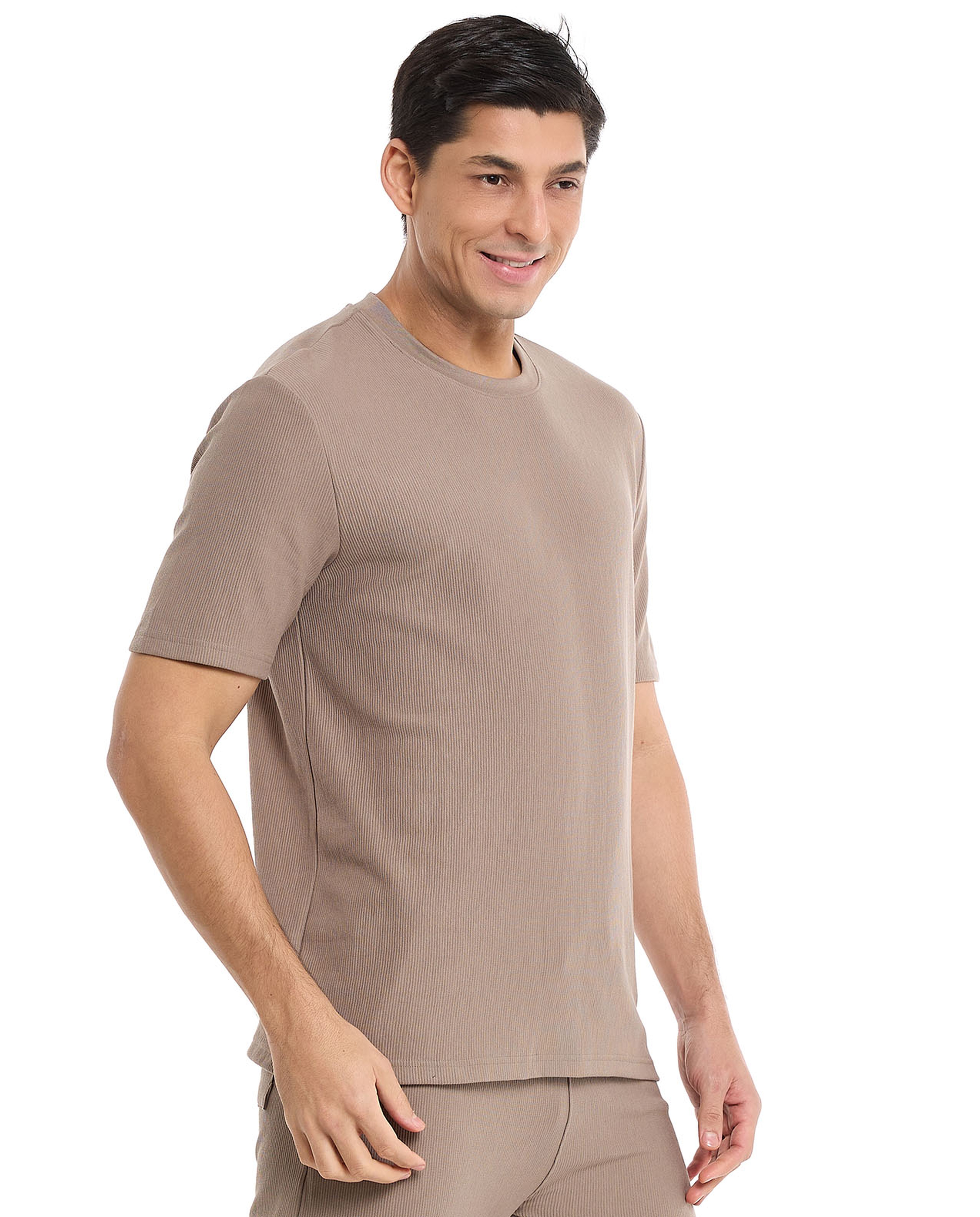 Solid T-Shirt with Crew Neck and Short Sleeves