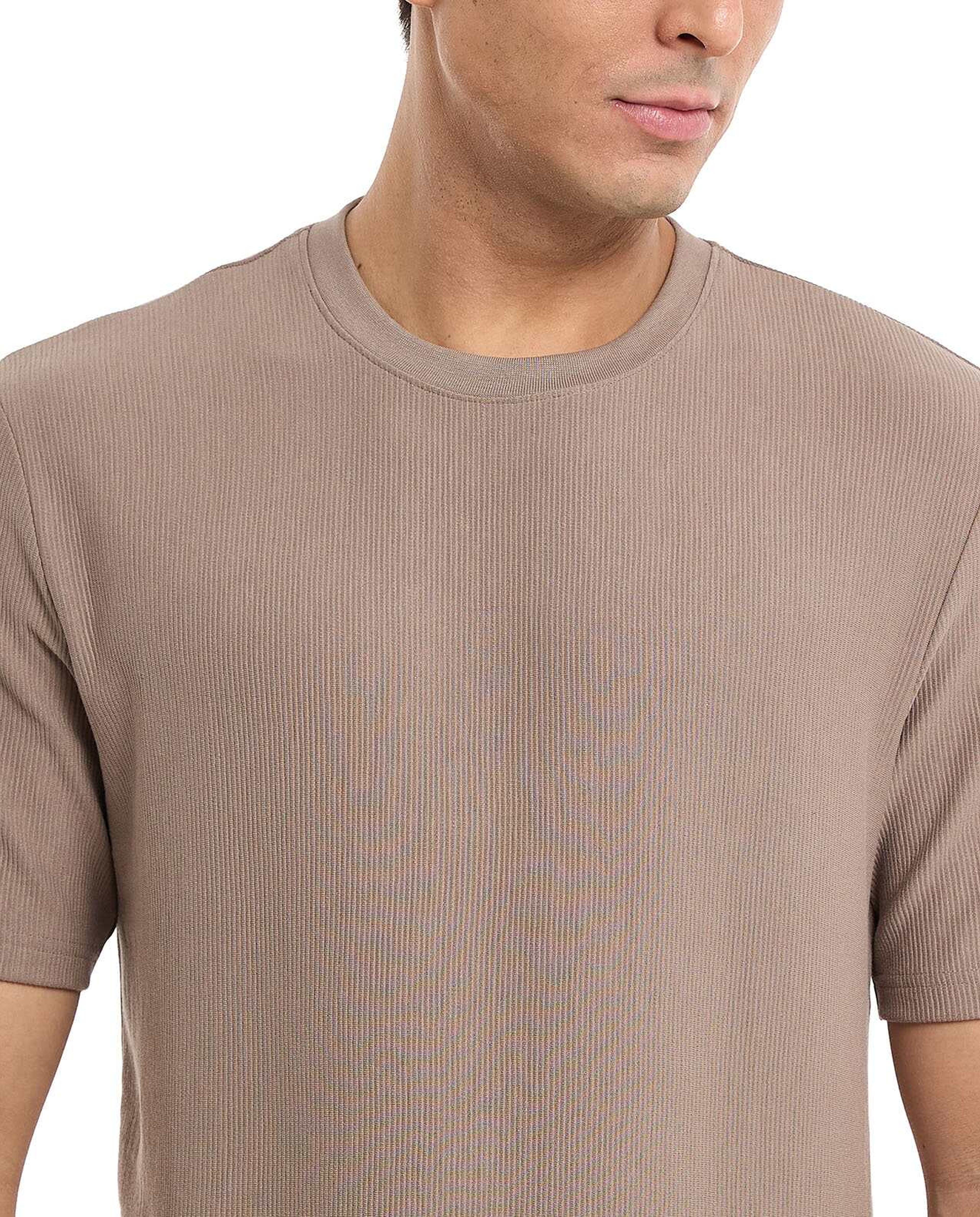 Solid T-Shirt with Crew Neck and Short Sleeves