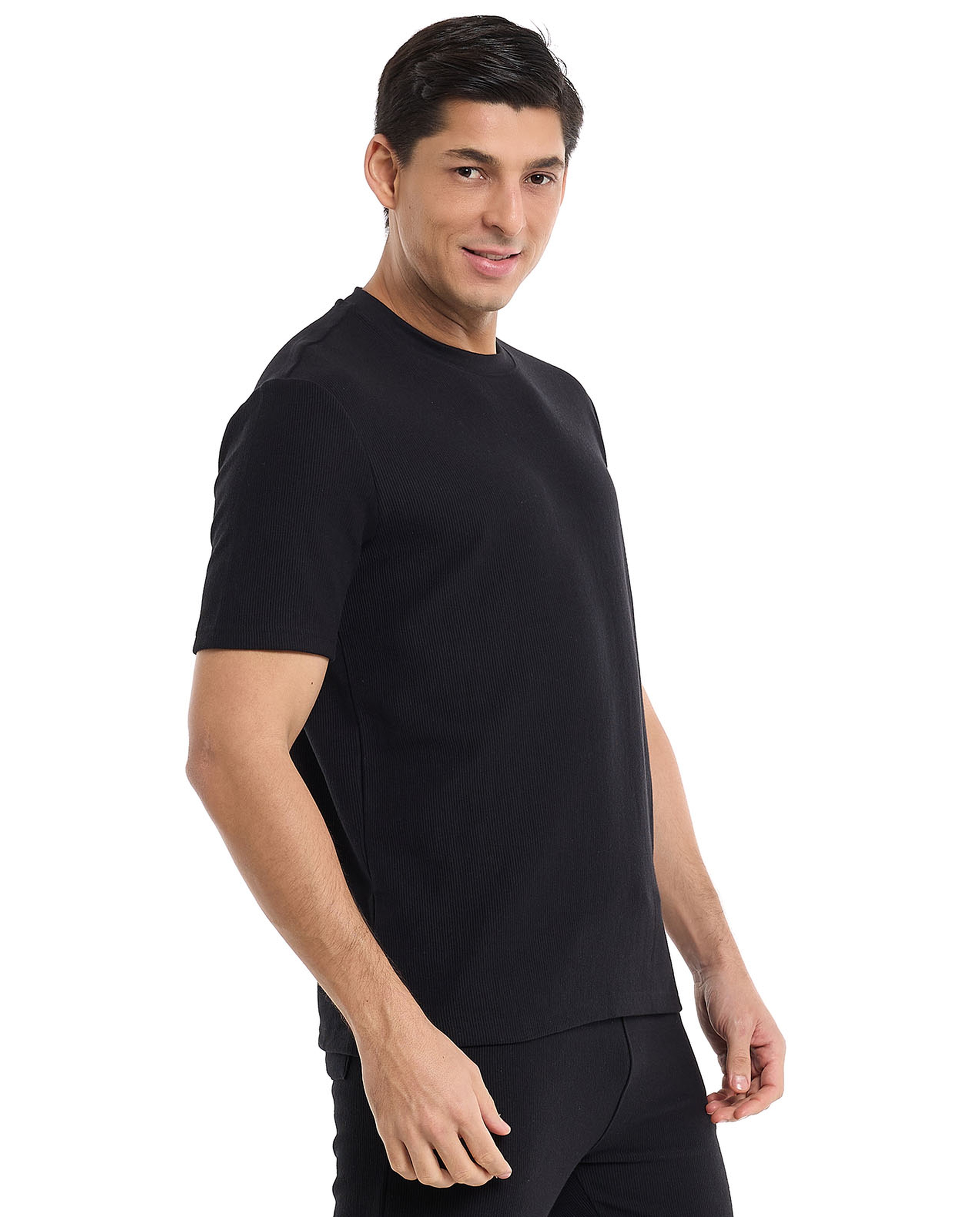 Solid T-Shirt with Crew Neck and Short Sleeves