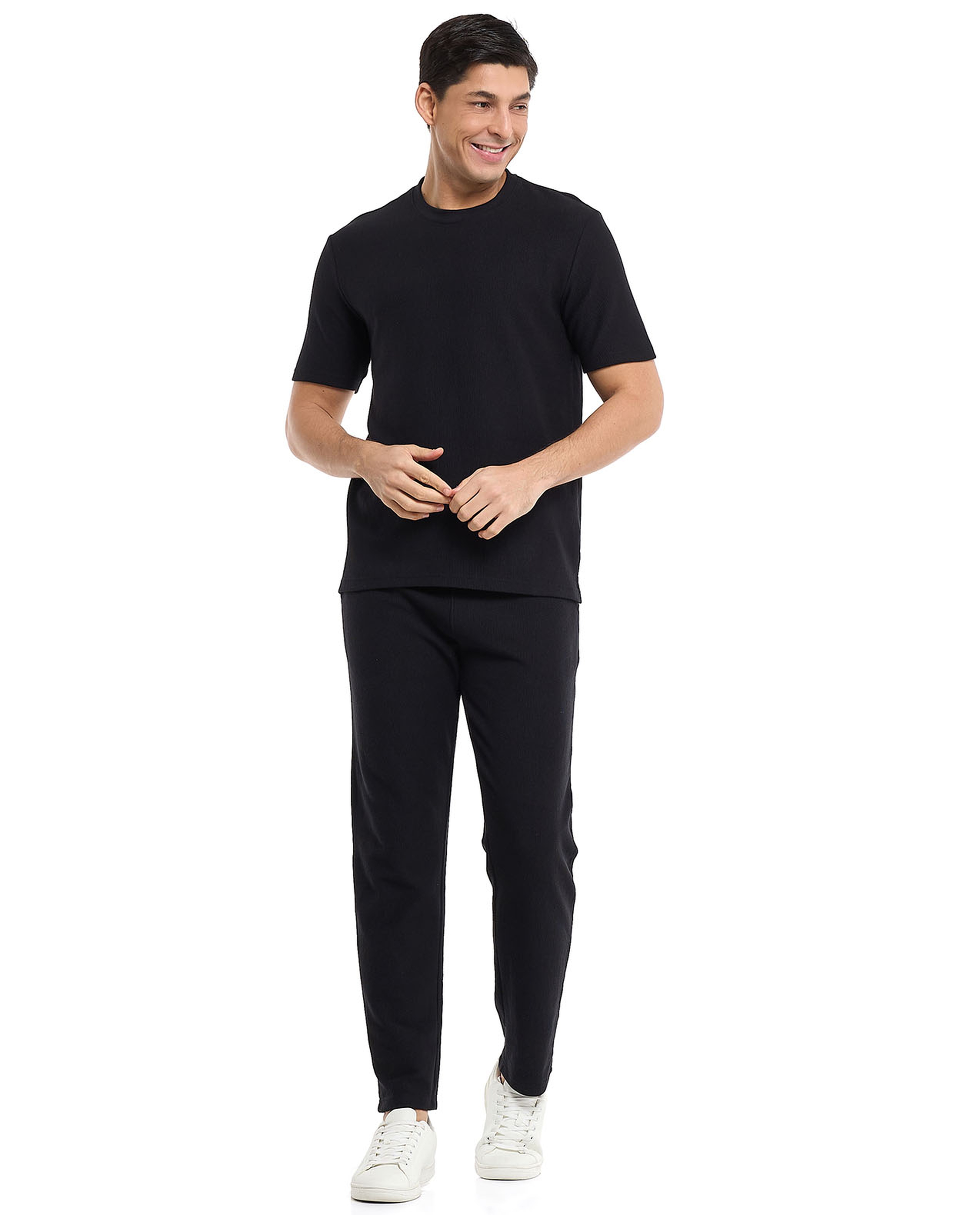 Solid T-Shirt with Crew Neck and Short Sleeves