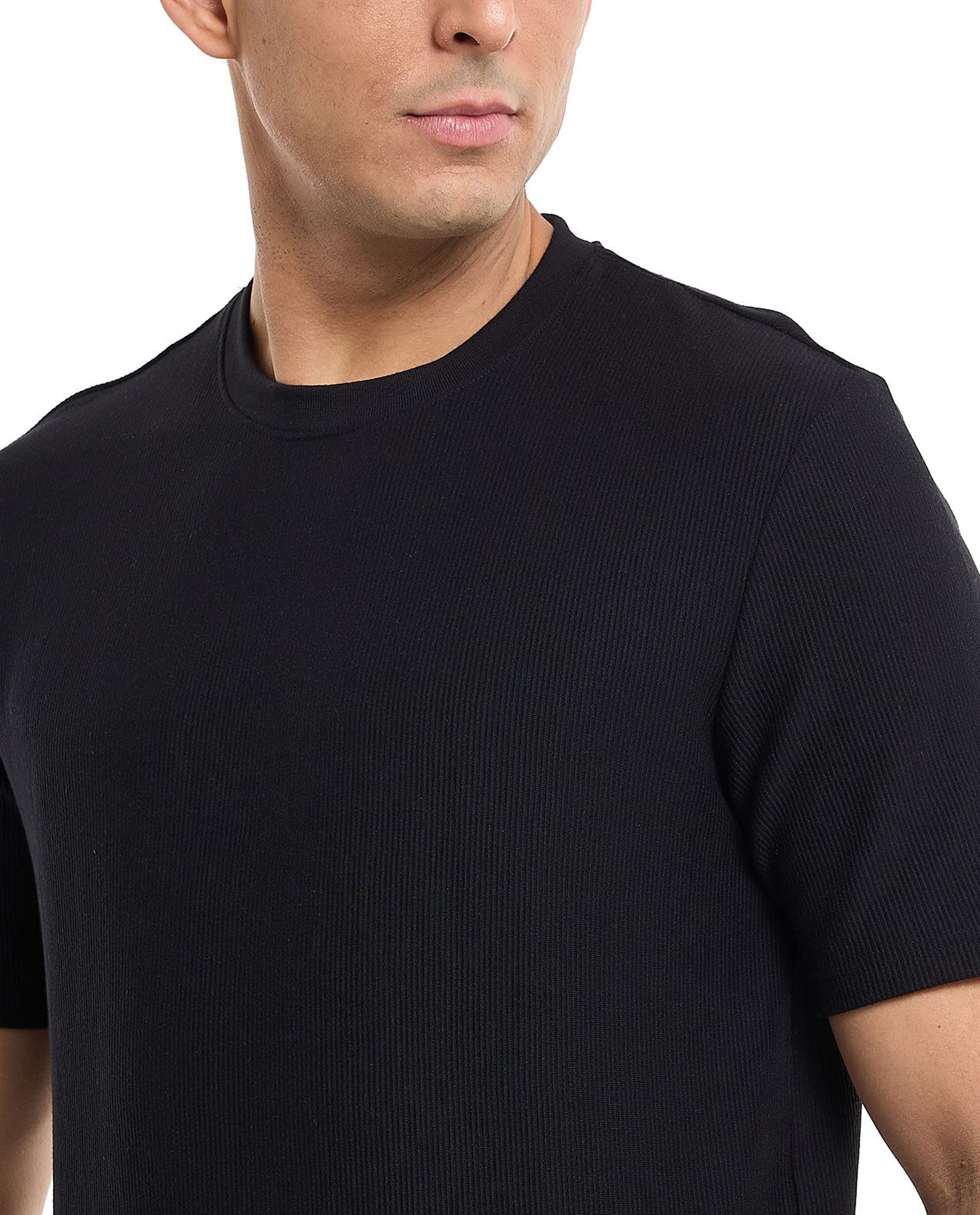 Solid T-Shirt with Crew Neck and Short Sleeves