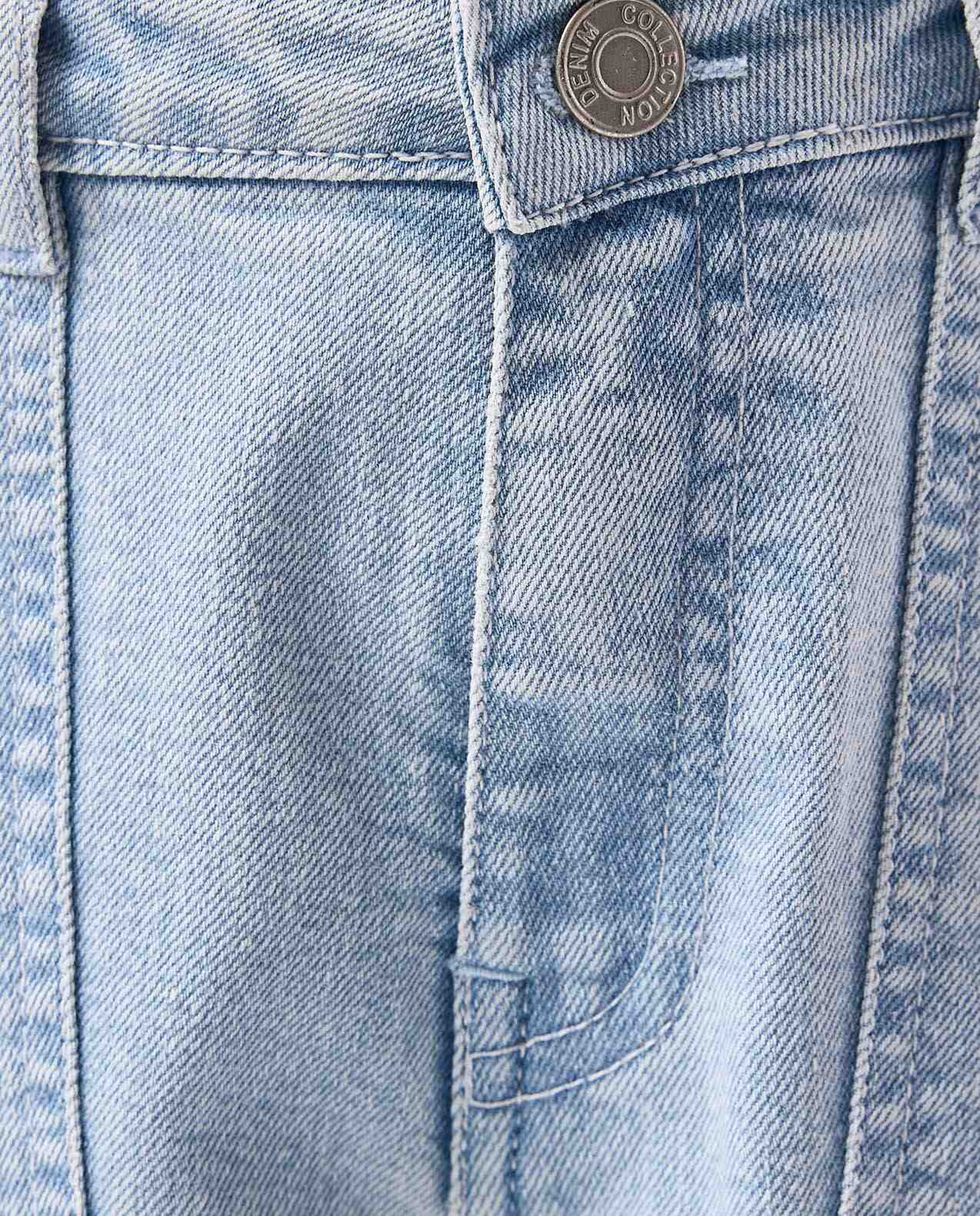 Washed Cargo Flared Jeans with Button Closure