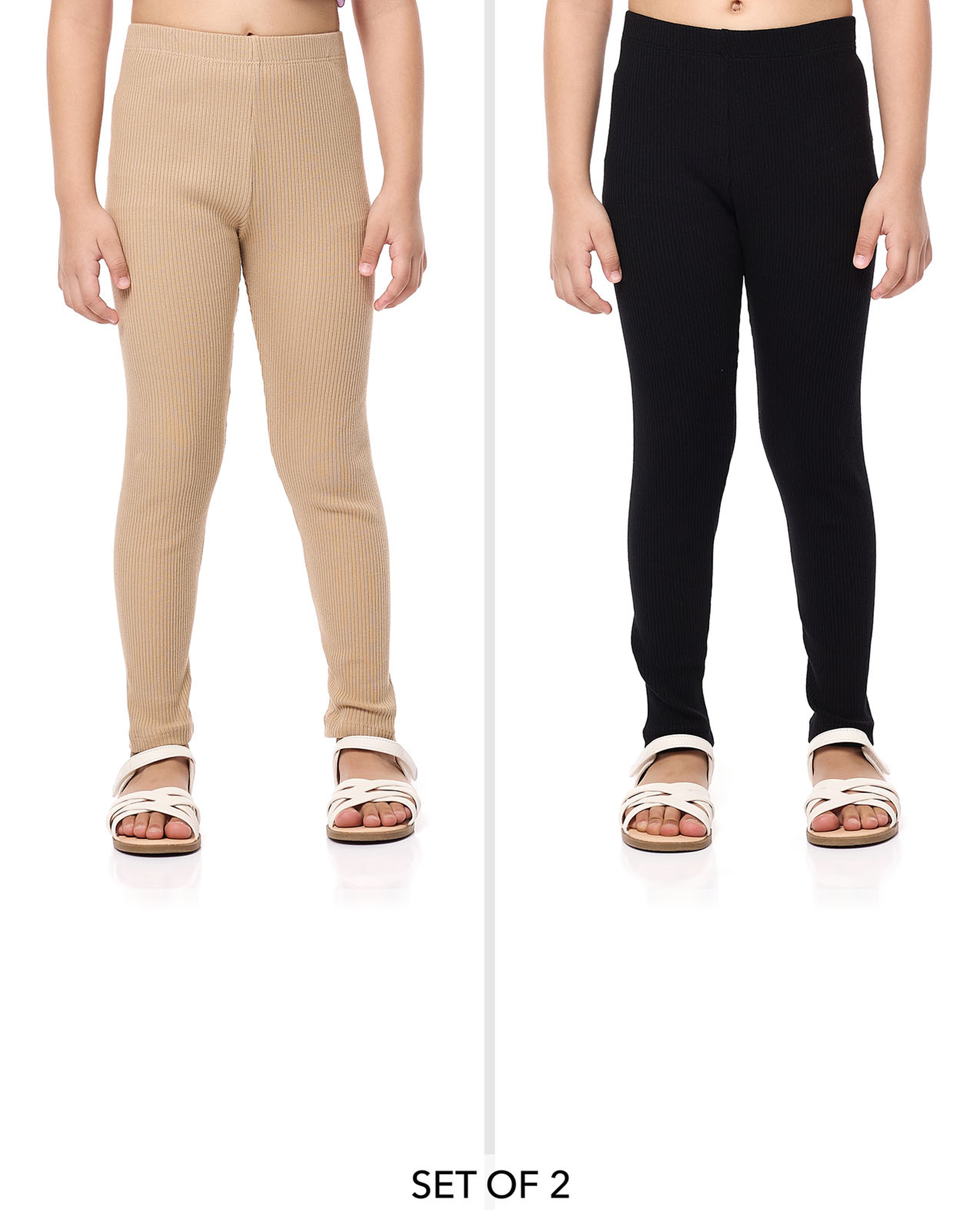 ليقنز بخصر مرن - قطعتين