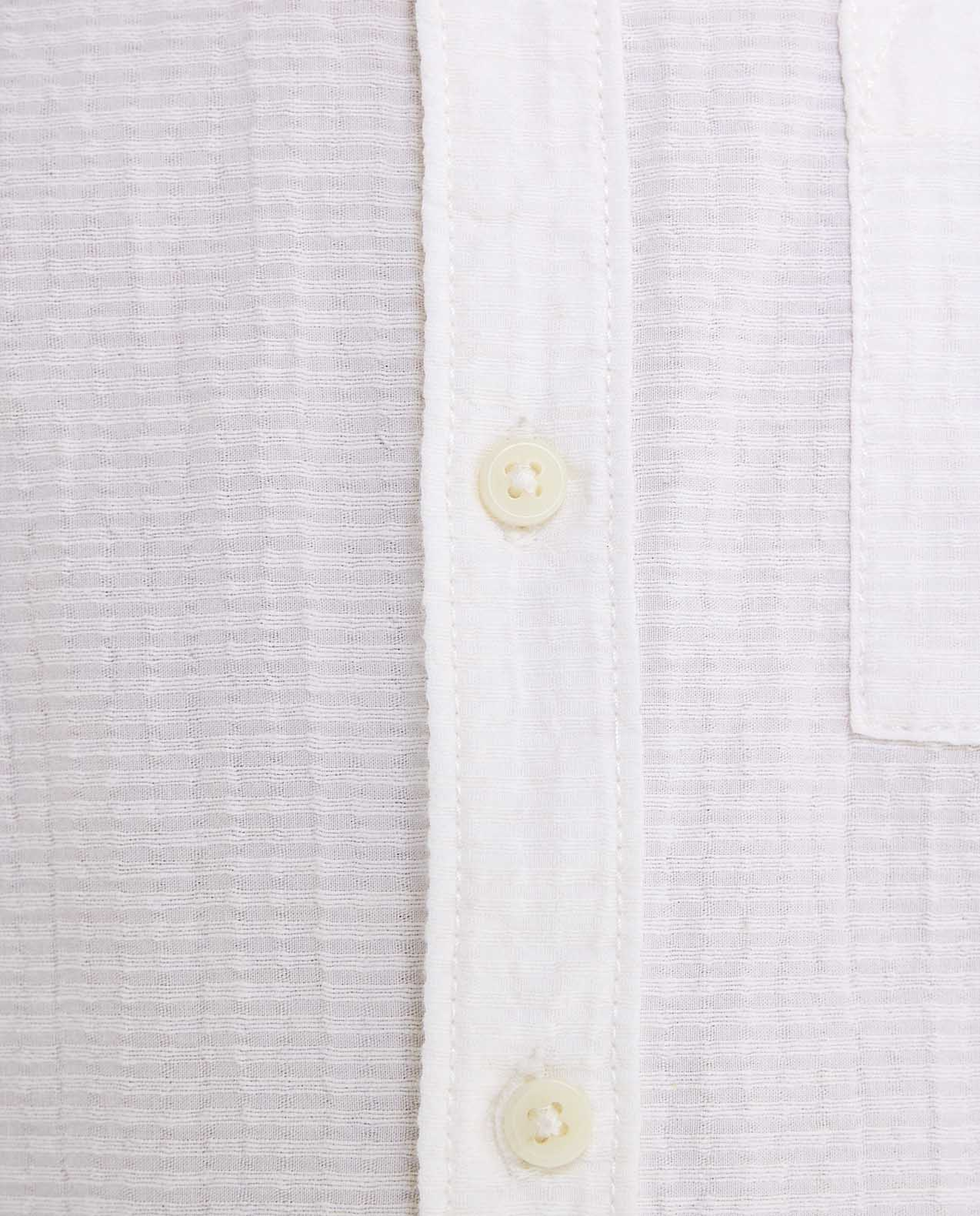 Textured Shirt with Mandarin Collar and Short Sleeves