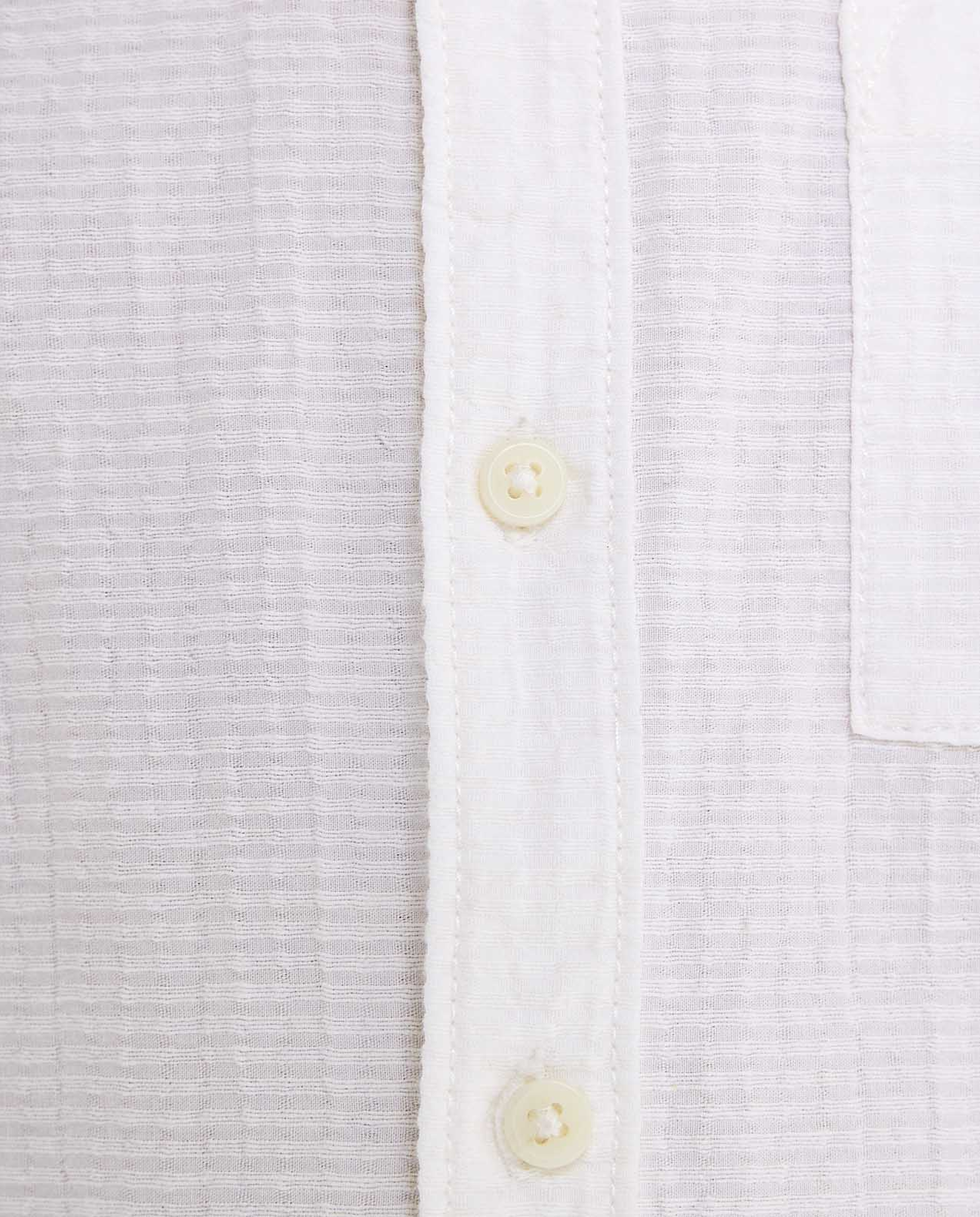 Textured Shirt with Mandarin Collar and Short Sleeves