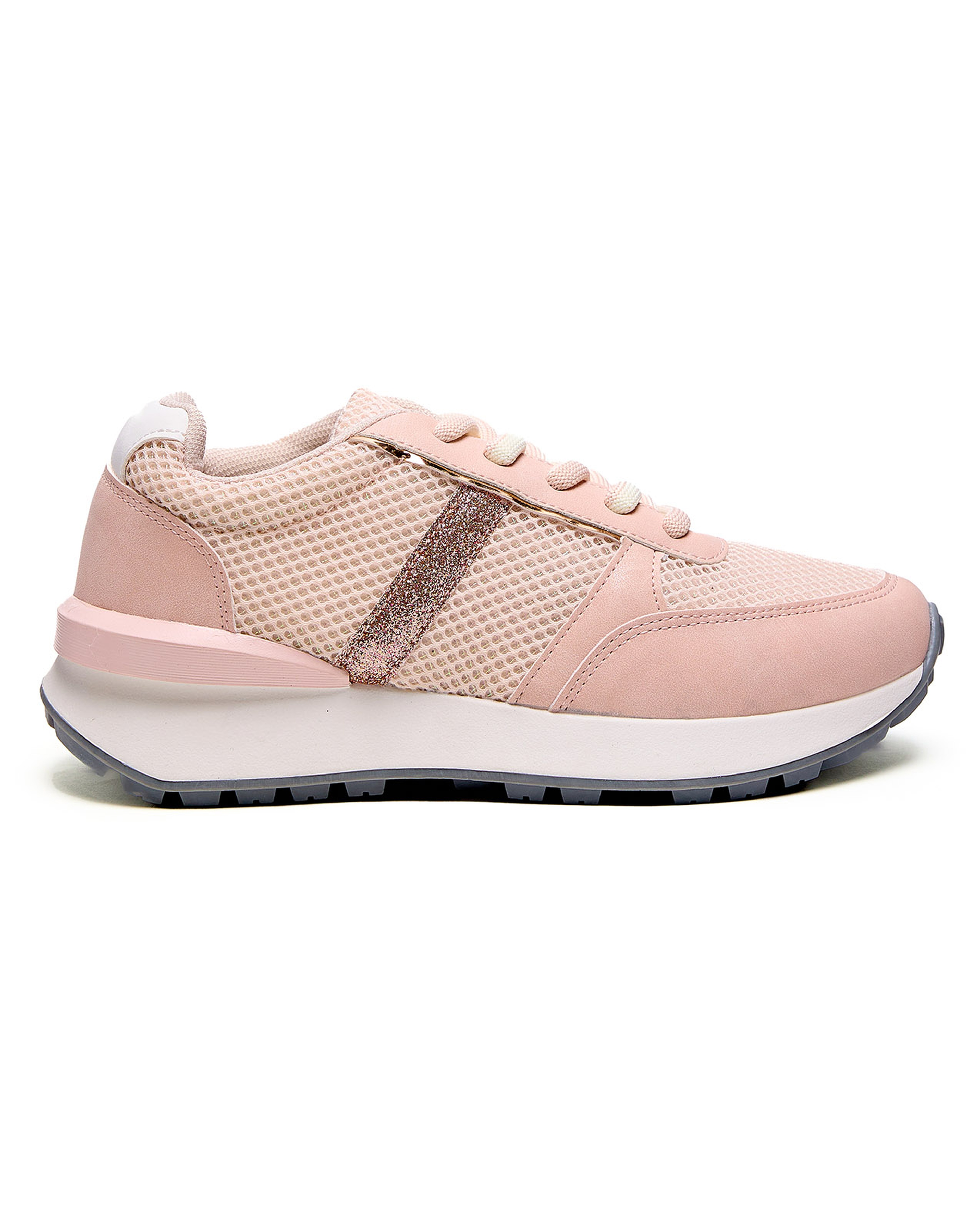 Mesh Detail Lace Up Shoes