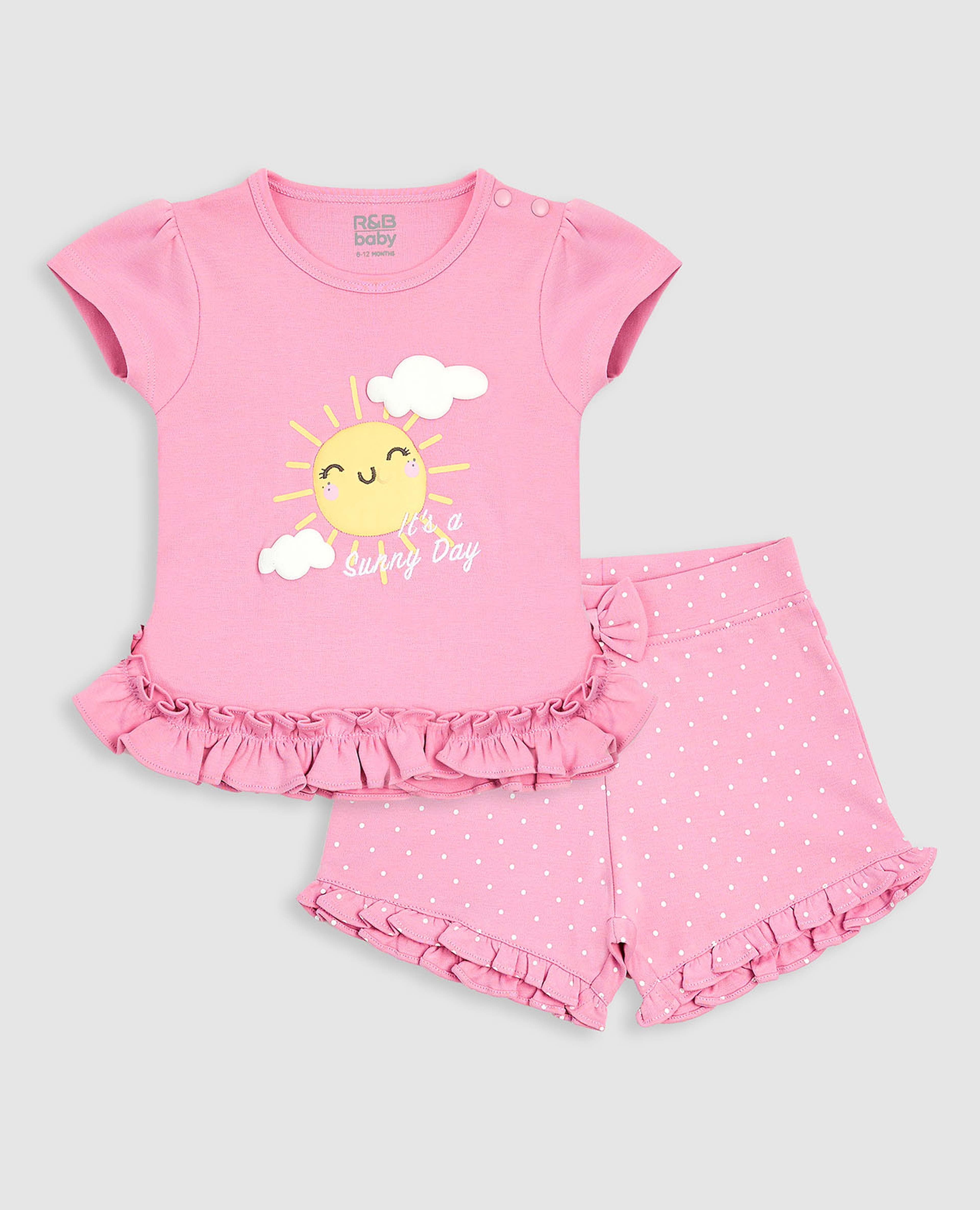 Embroidered Top and Shorts Set