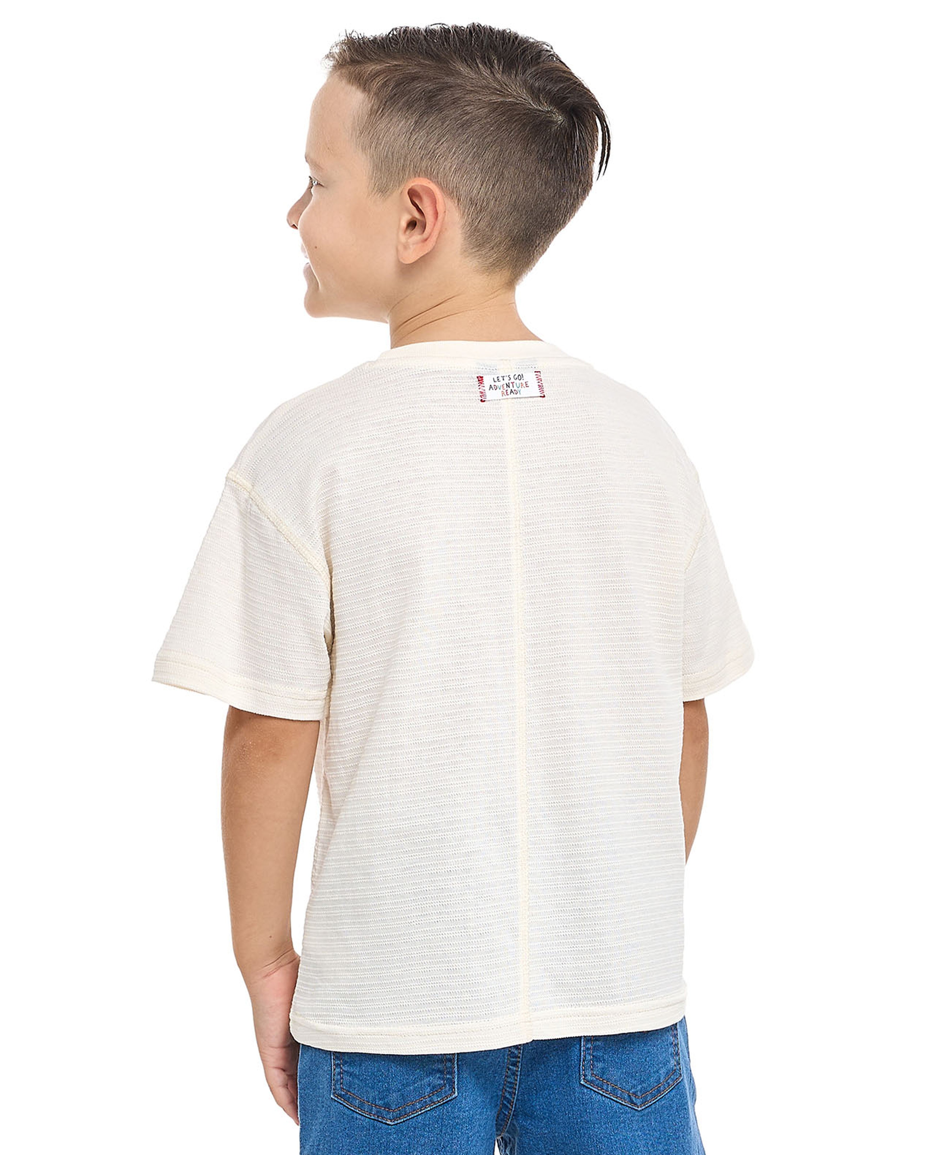 Embroidered T-Shirt with Crew Neck and Short Sleeves