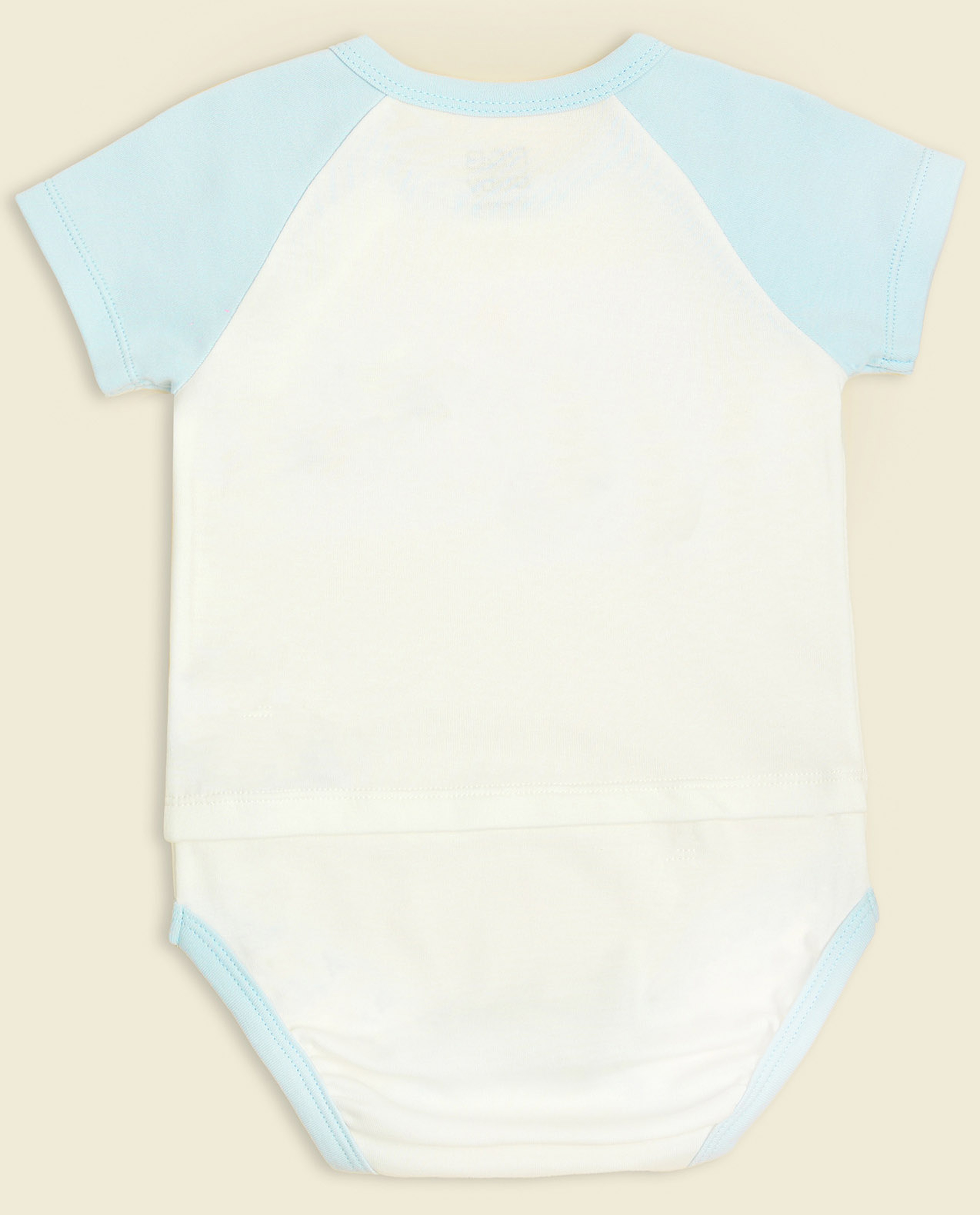 Embroidered Rompers with Crew Neck and Raglan Sleeves