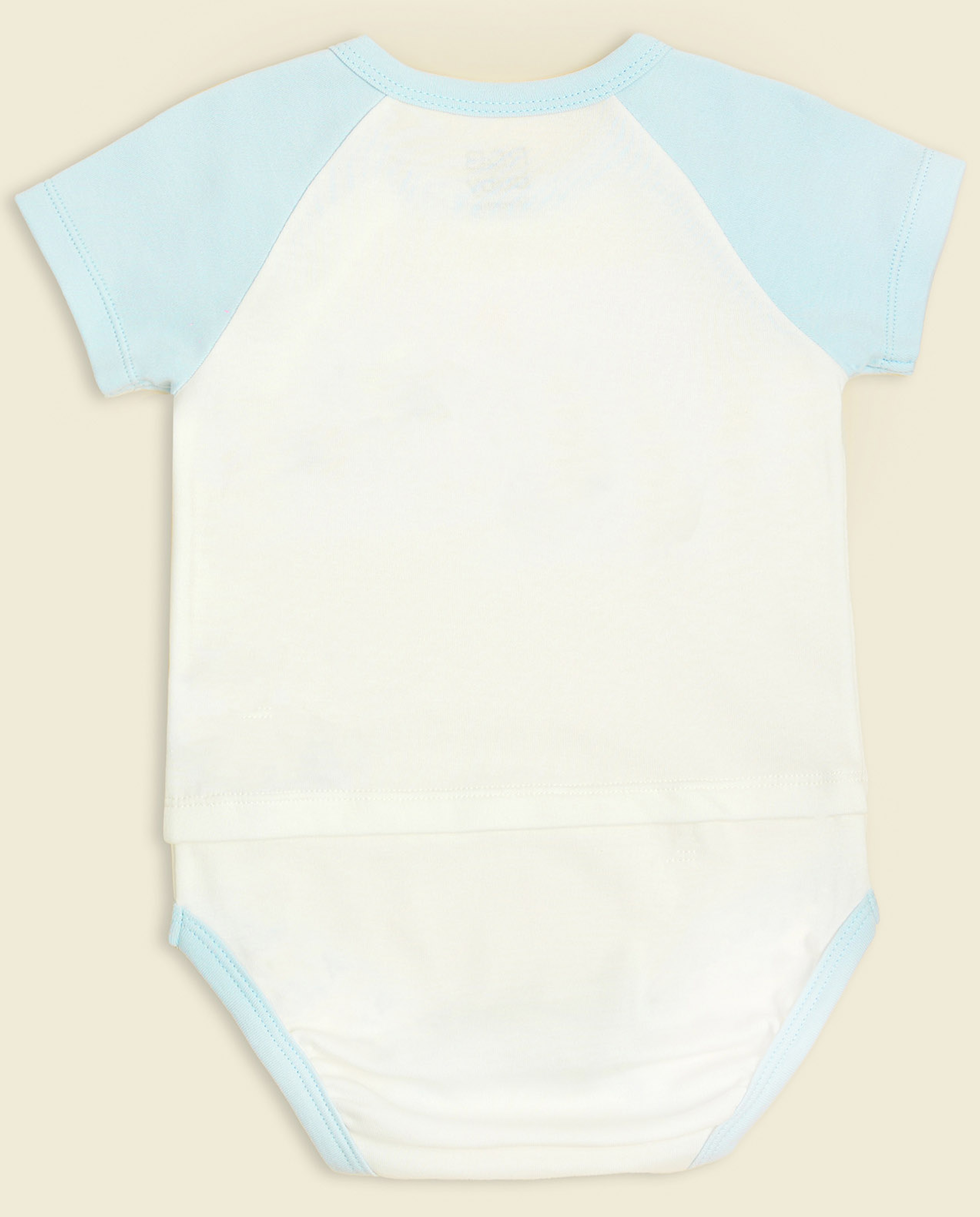 Embroidered Rompers with Crew Neck and Raglan Sleeves