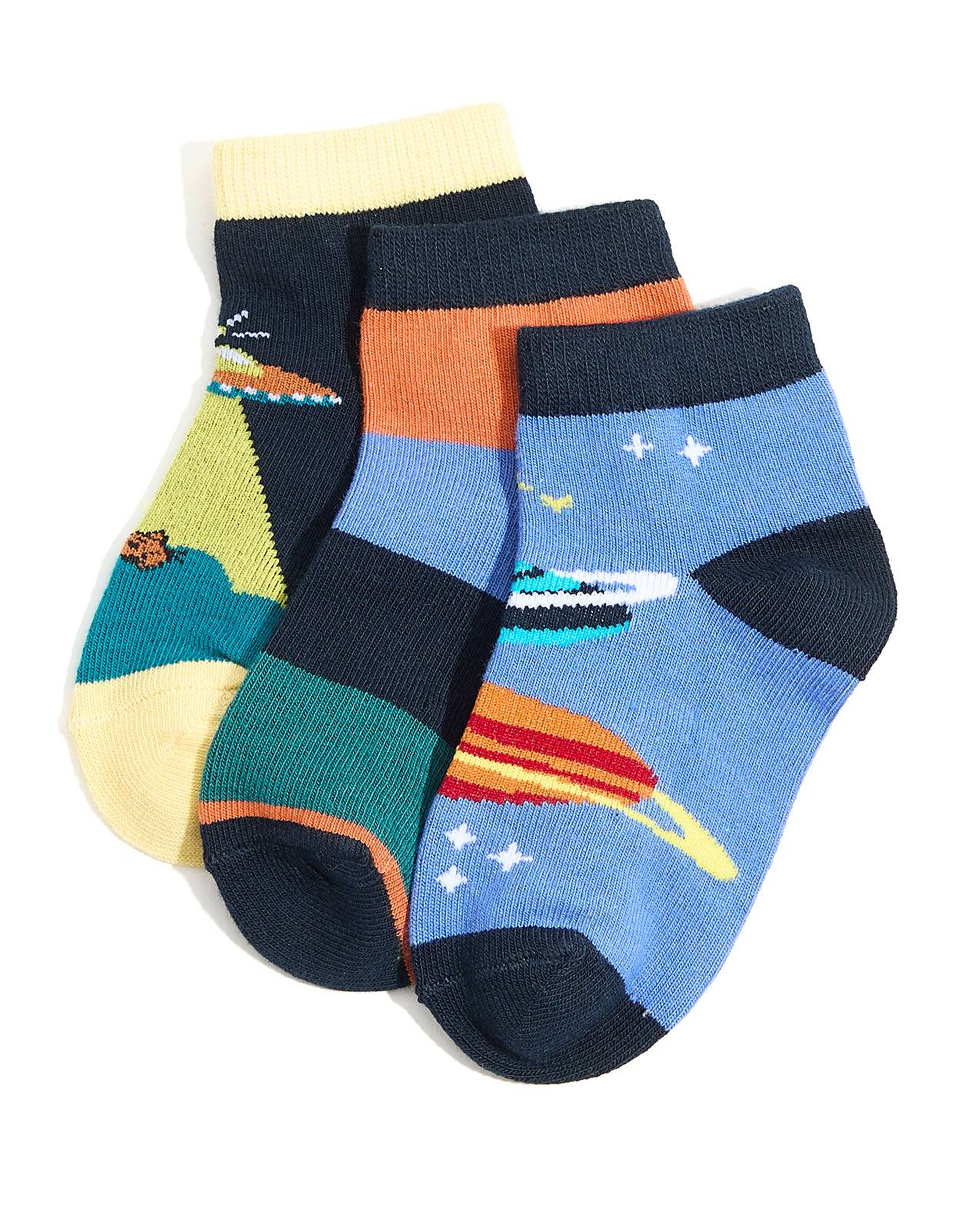 جوارب بطول الكاحل بطبعة - 3 أزواج