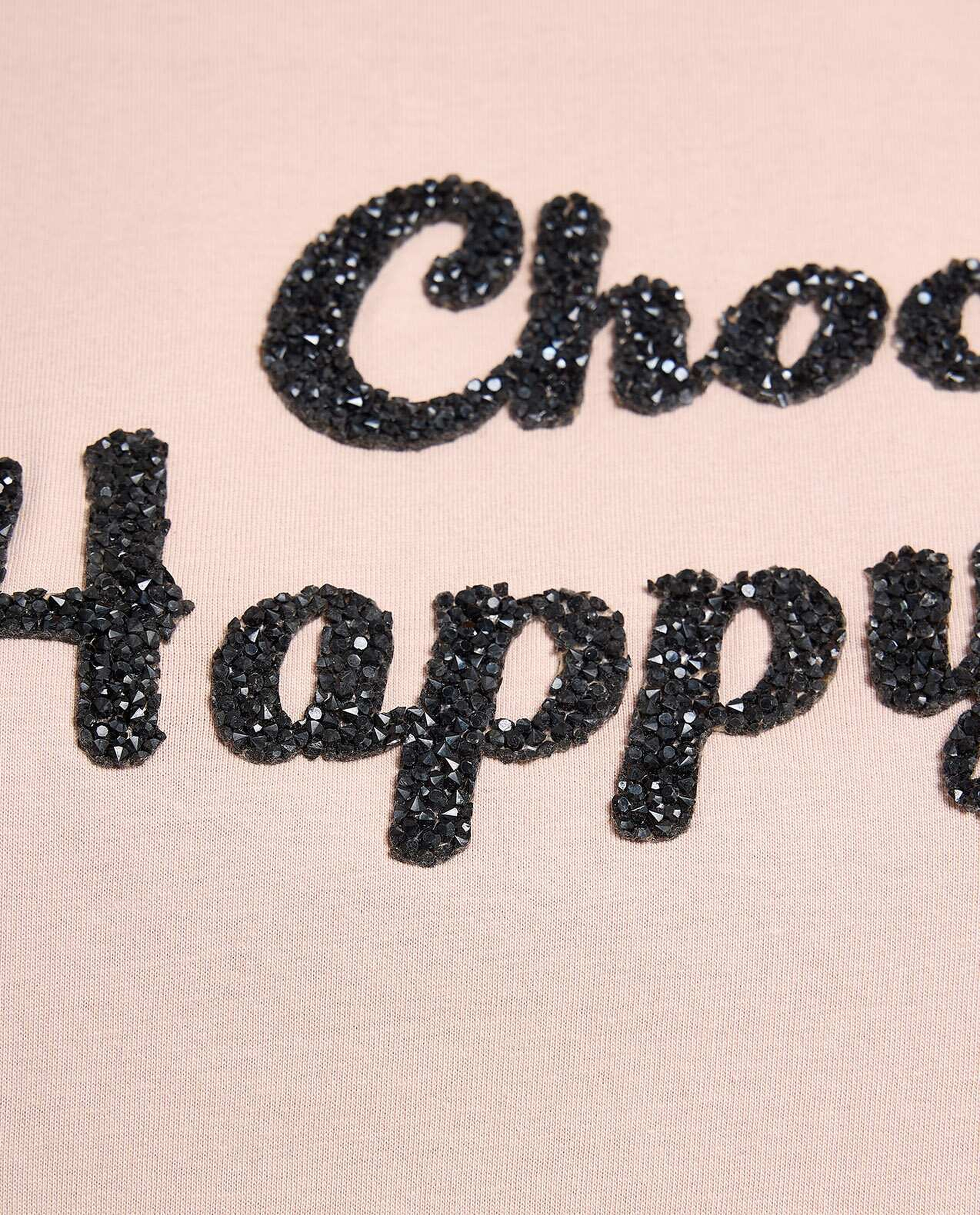 Embellished T-Shirt with Crew Neck and Short Sleeves