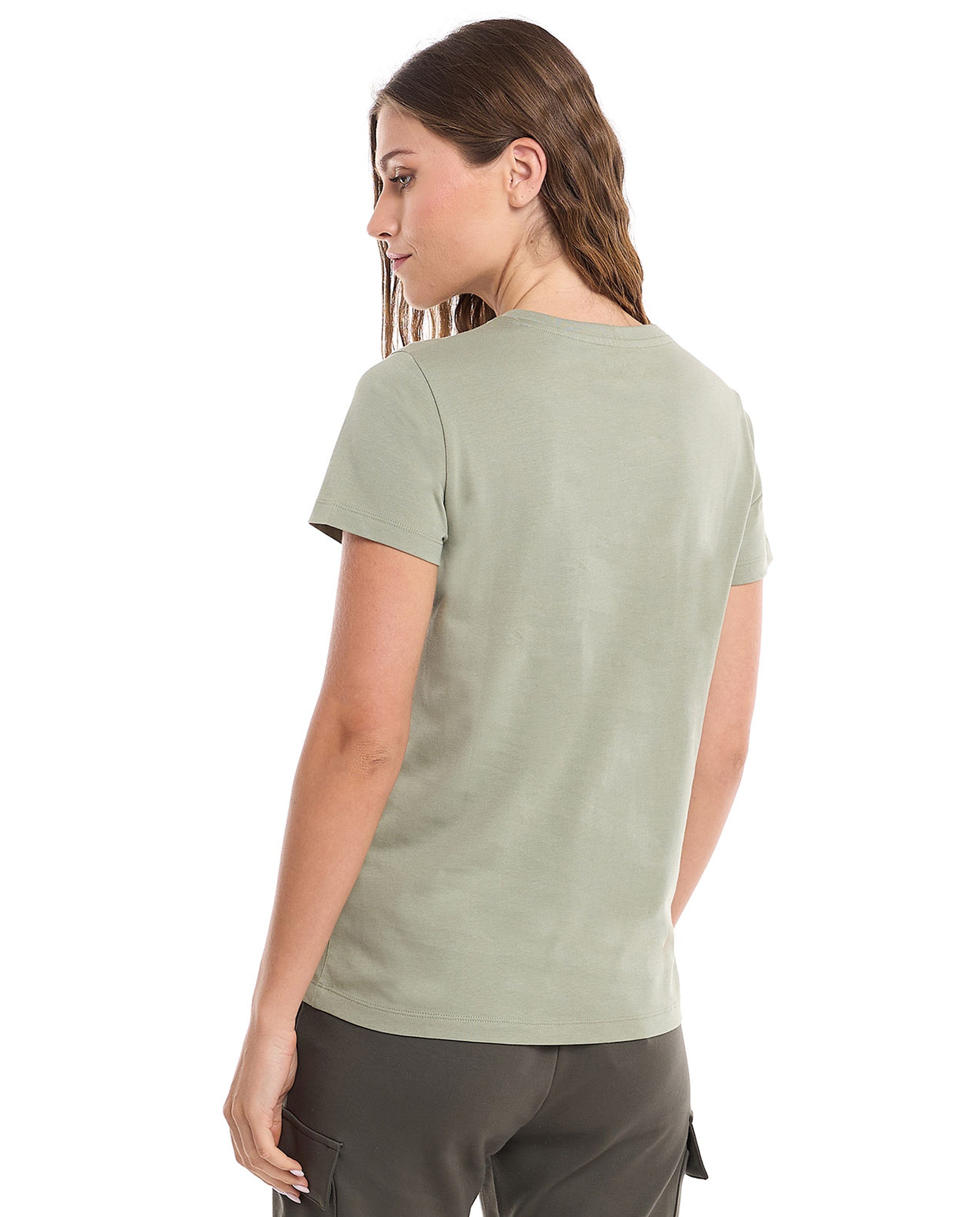 Typography Print T-Shirt with Crew Neck and Short Sleeves