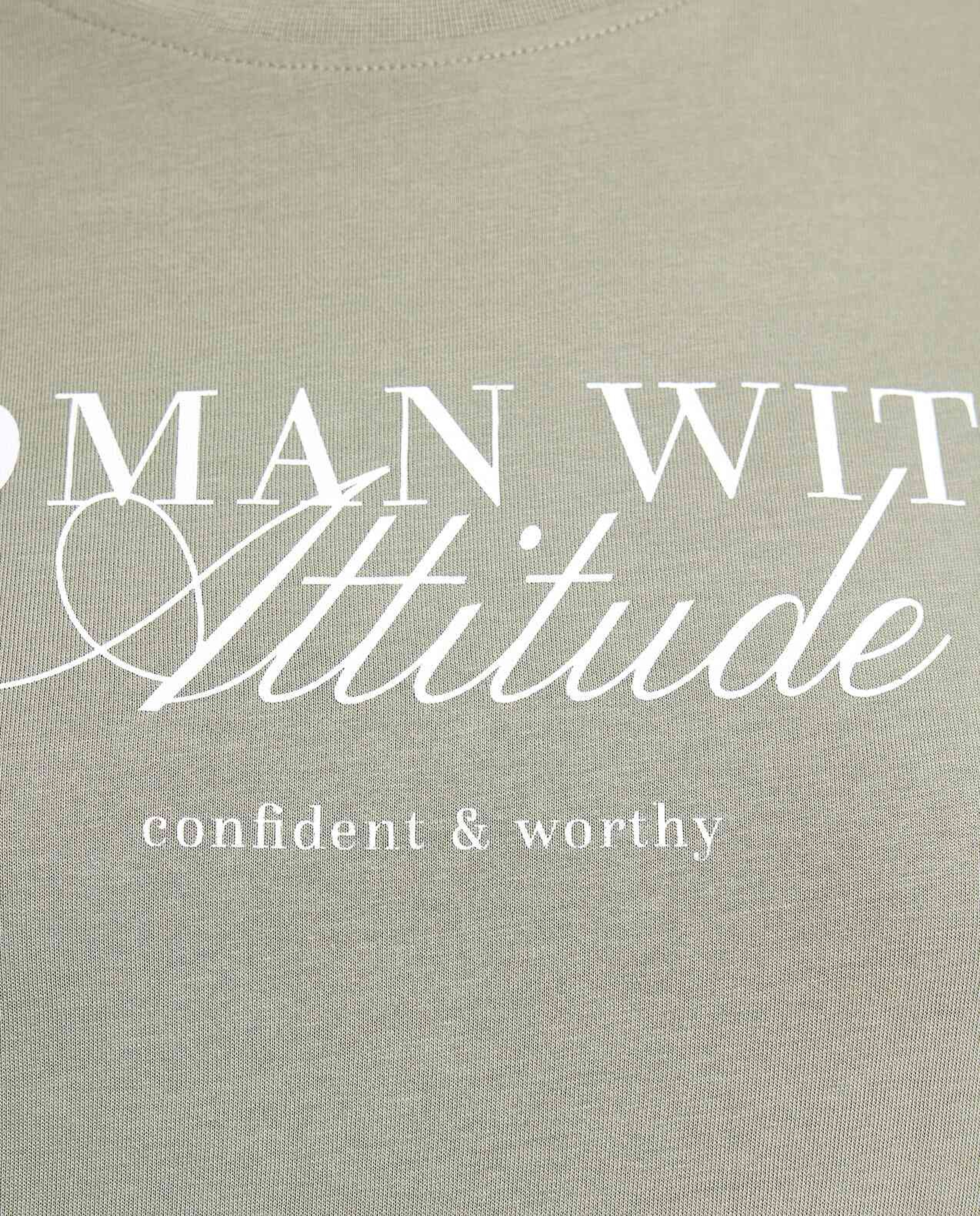 Typography Print T-Shirt with Crew Neck and Short Sleeves