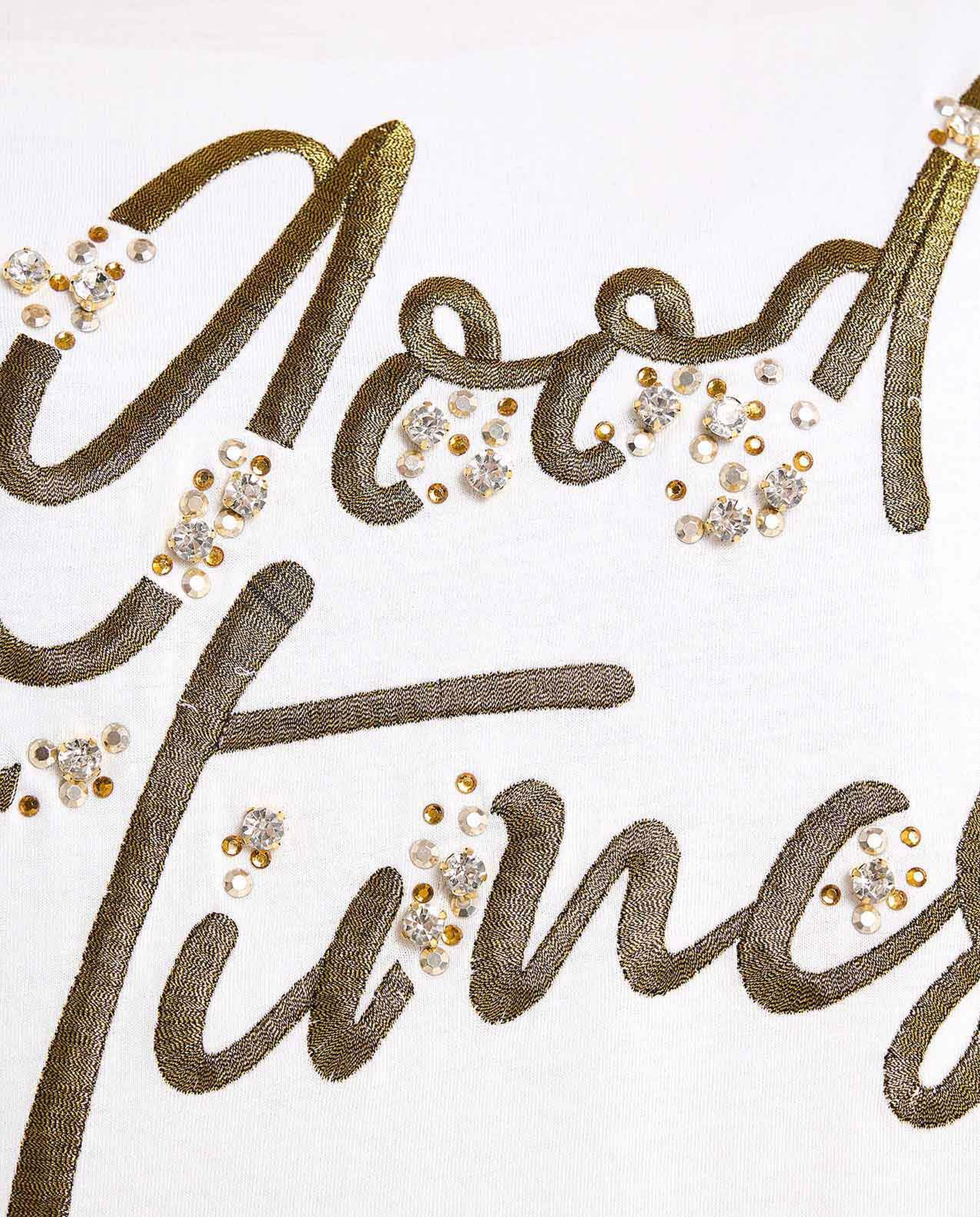 Embroidered T-Shirt with Crew Neck and Short Sleeves