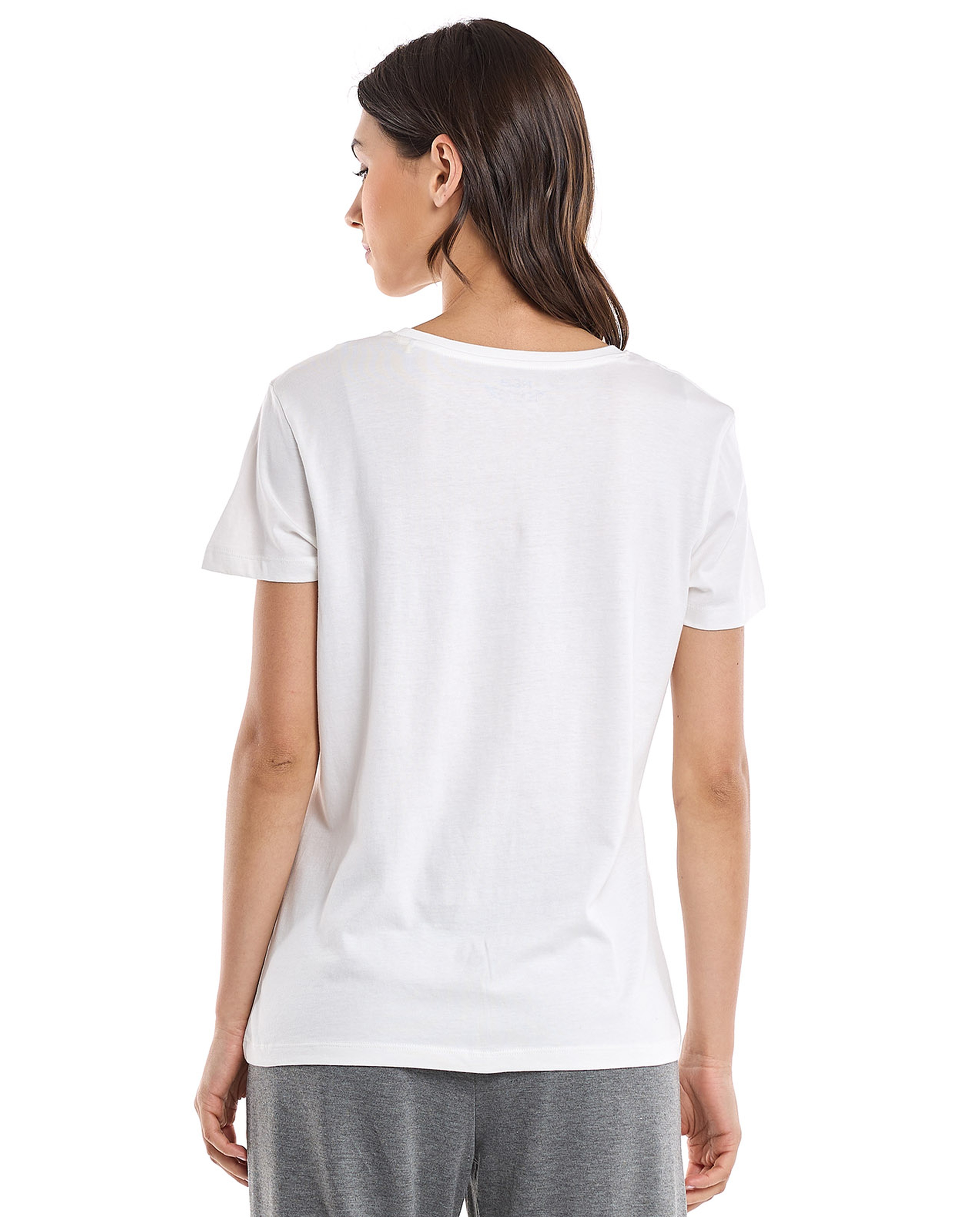 Embellished T-Shirt with Crew Neck and Short Sleeves